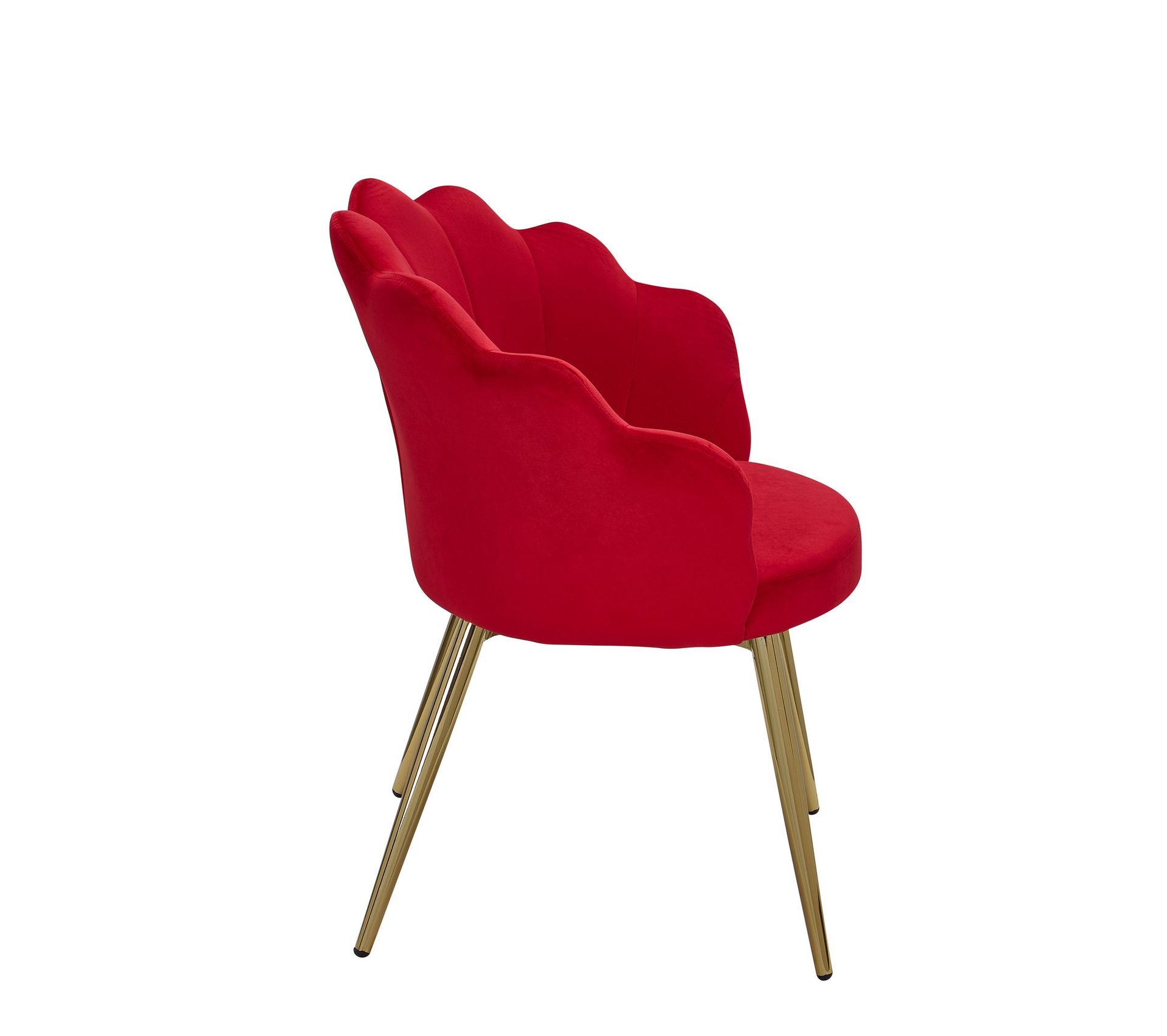 Chaise De Salle à Manger Laura - Lot De 6 - Velours Champagne - Pieds Métal - Assise Rembourrée