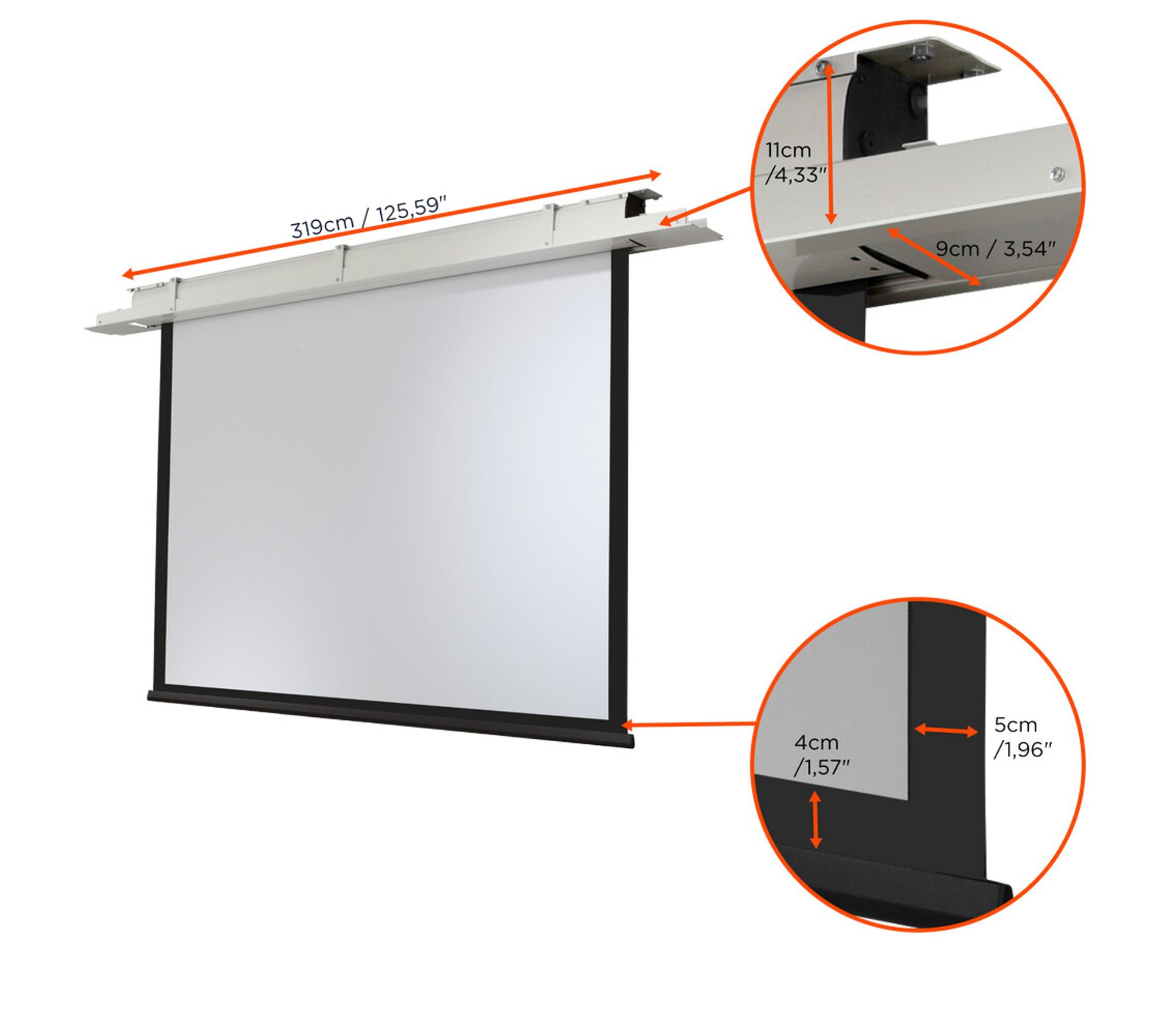 Jago Écran De Projection Motorisé - 152 X 152 Cm, 85 Pouces, Formats 1