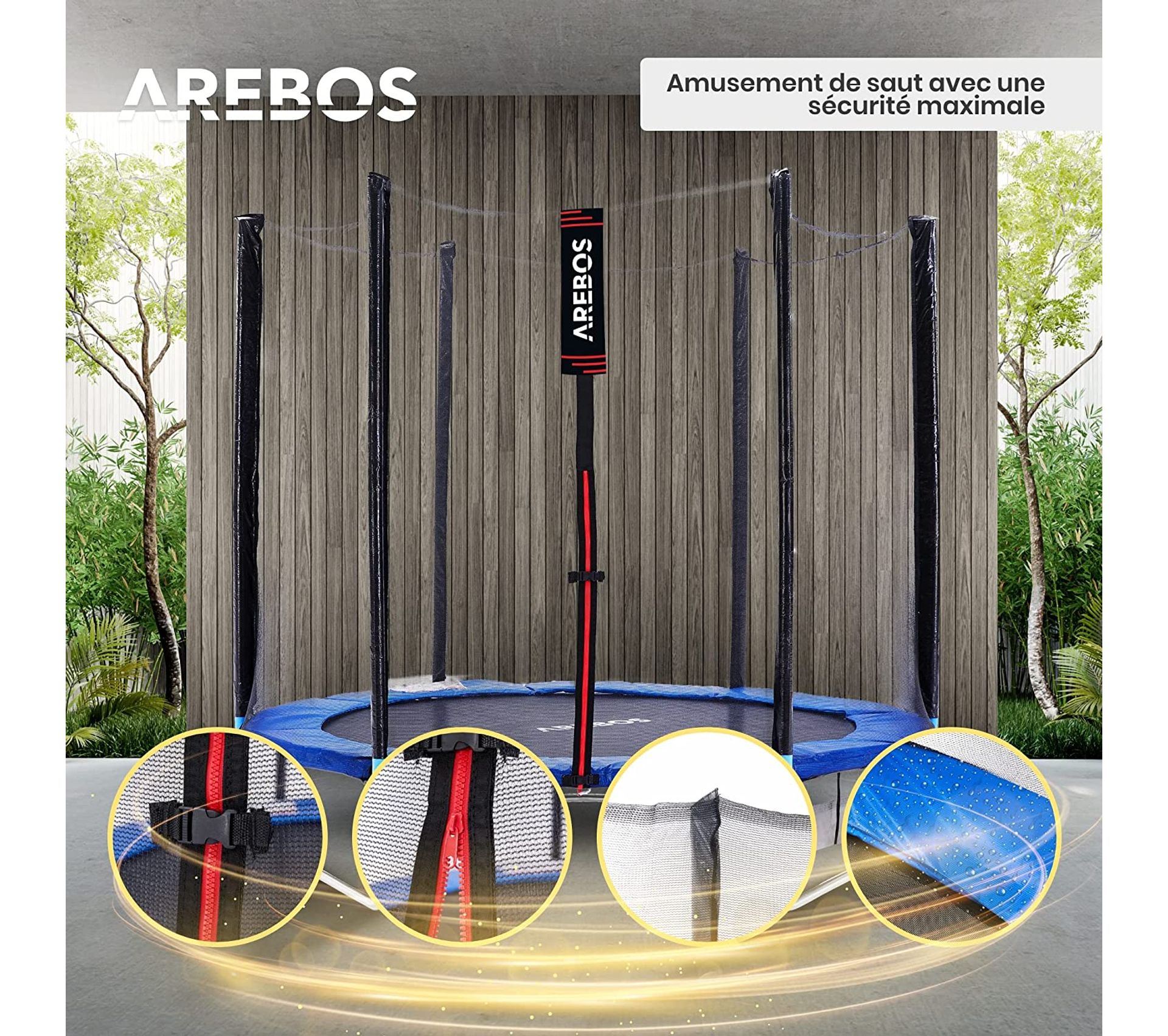 Trampoline De Jardin Trampolines De Loisirs Ø 244cm Kit Complet Avec