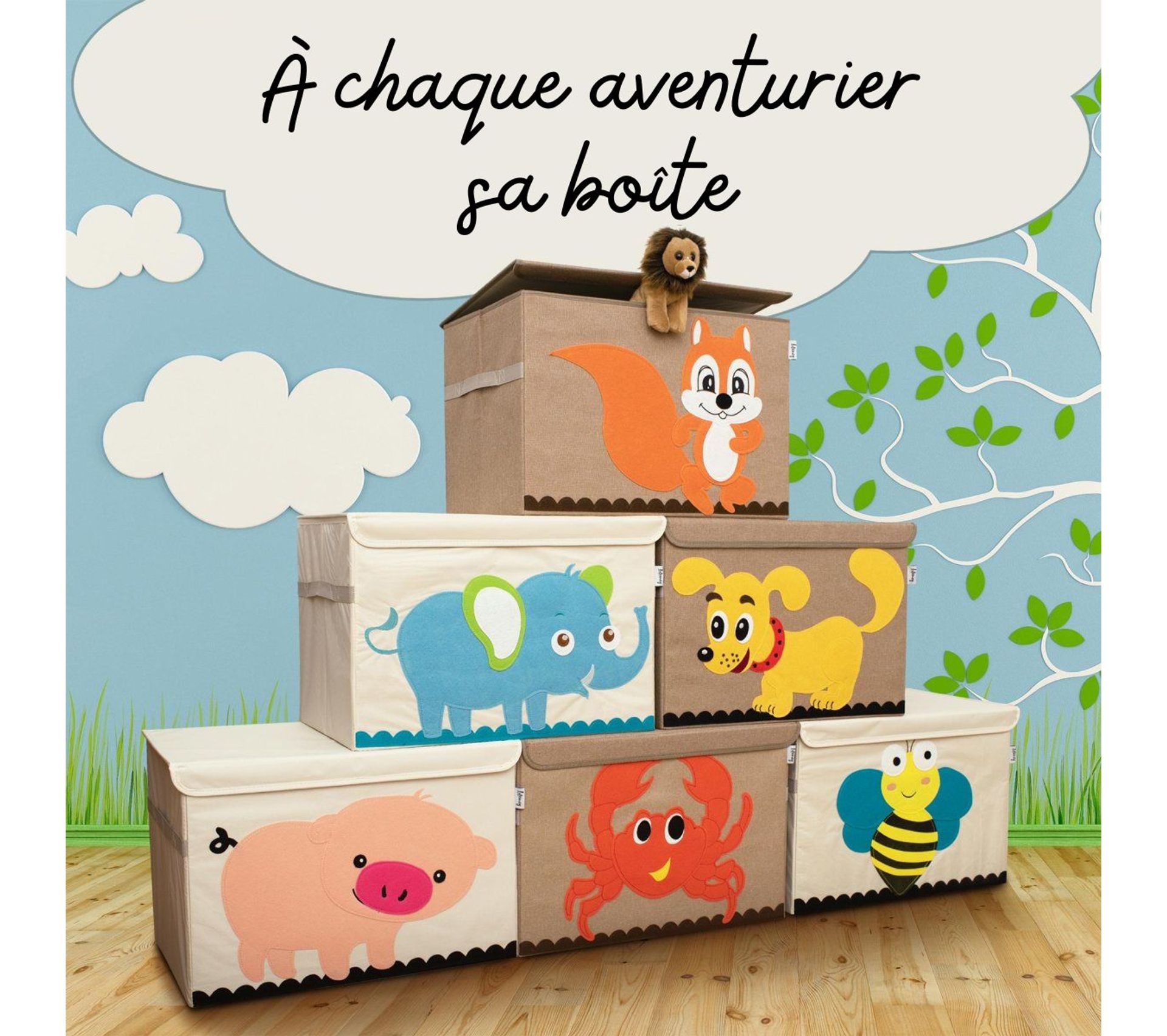 Panier De Rangement Pour Jouets Chat/chien - 39x27x18 Cm, En Feutre Pliable, 2 Pièces