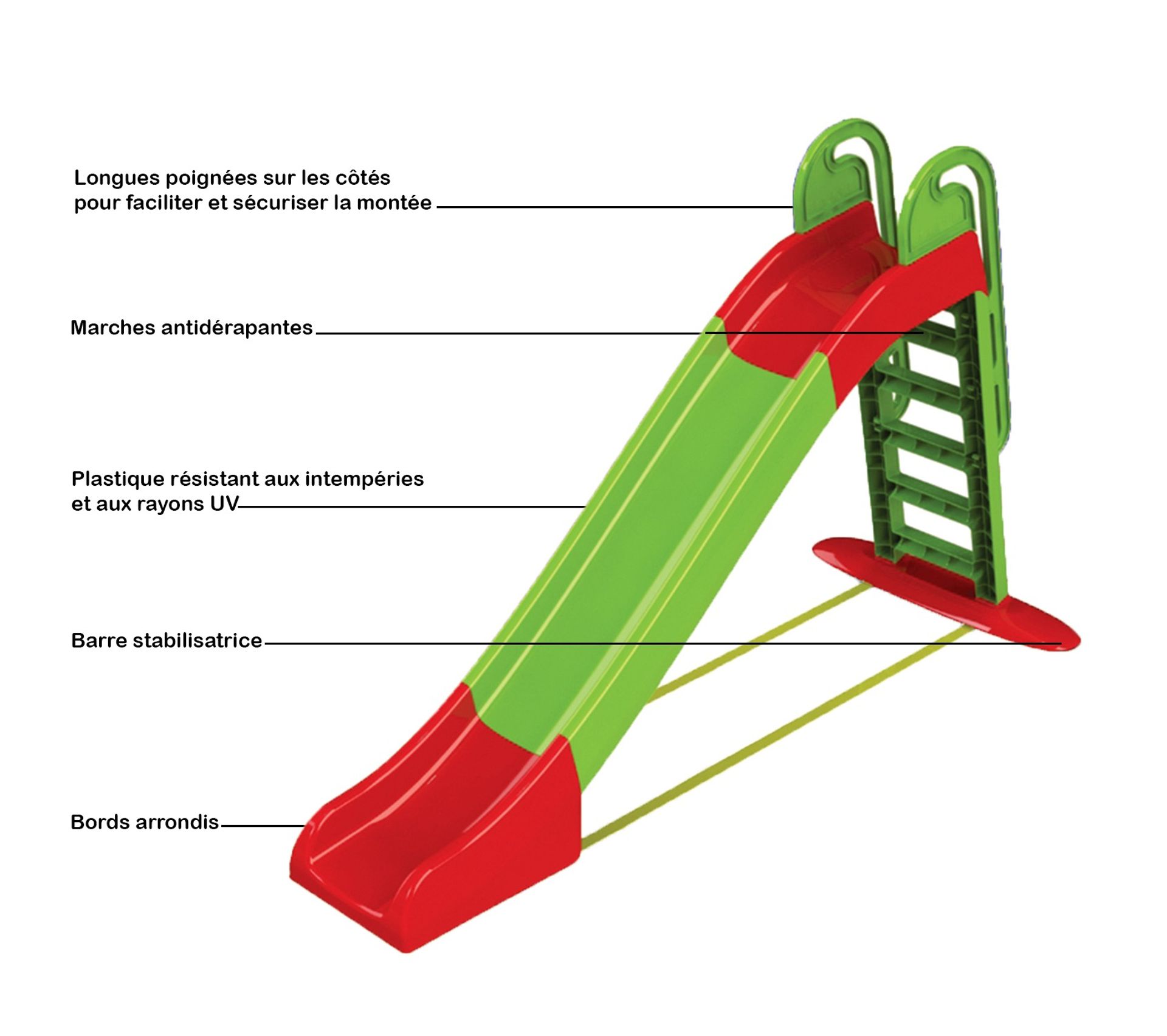 Gliss Grand Toboggan Extérieur Avec Glisse 240 Cm Enfants Vert