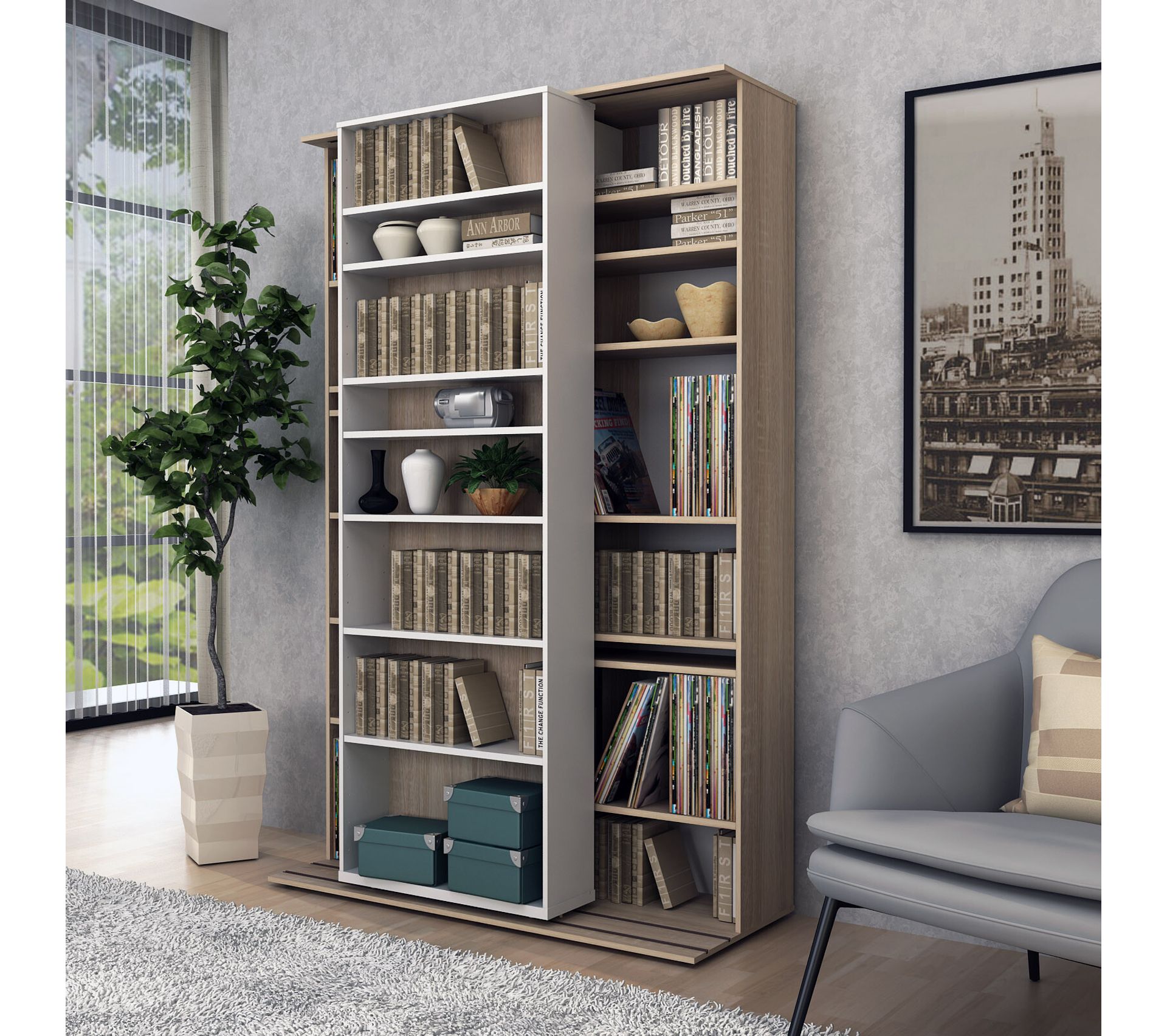 Bibliotheque Coulissante Sur Rail
