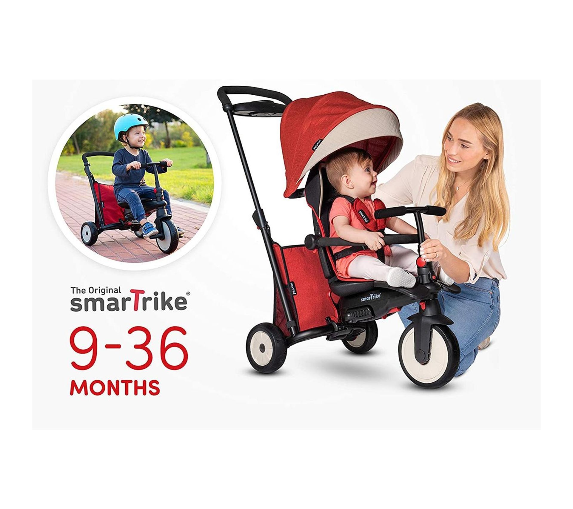 Tricycle Smartrike Pliable Évolutif 7en1 Str5 Rouge Draisienne