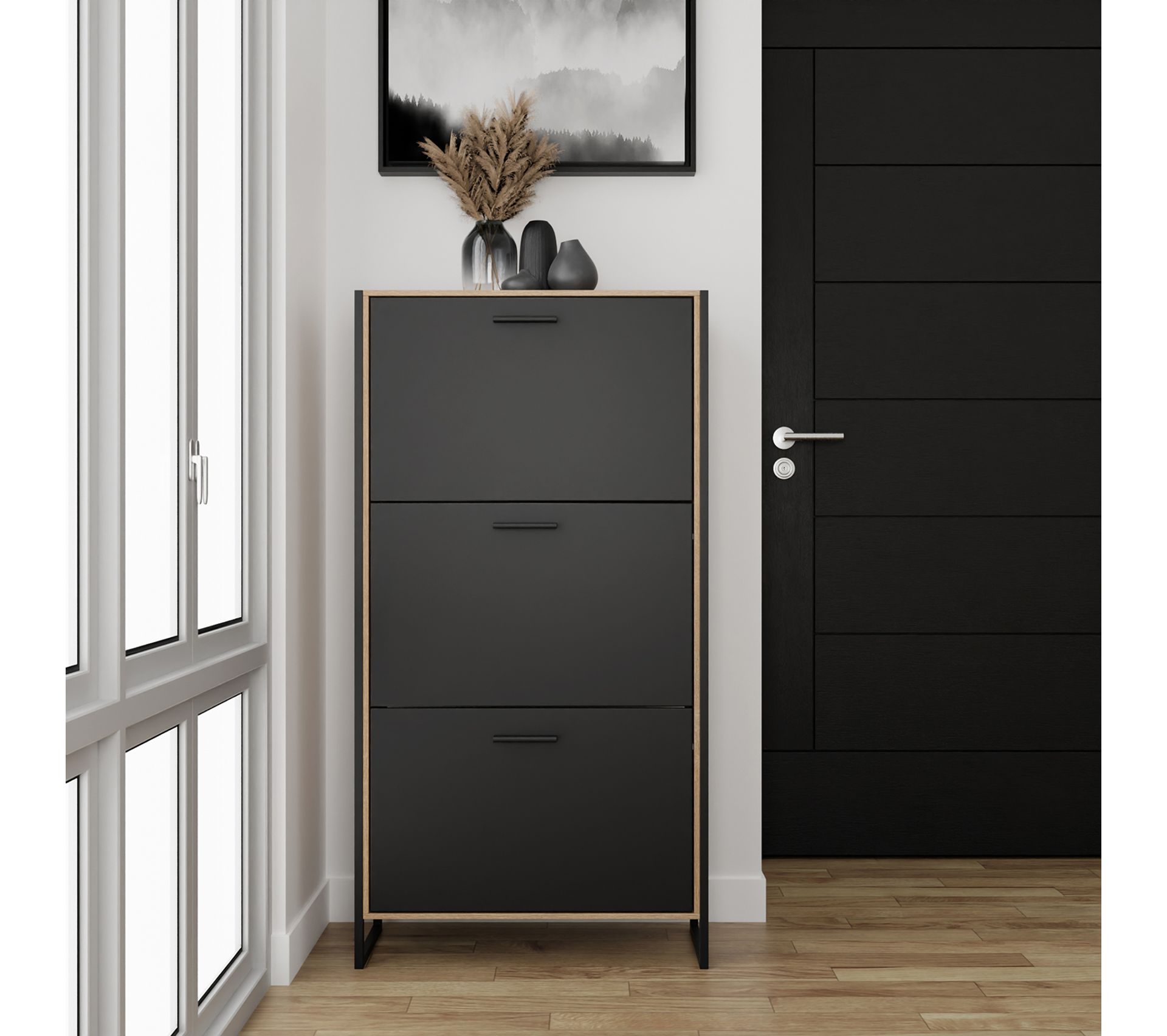 CASABEL Meuble A Chaussure Industriel 18 Paires, Pour Entrée, Couloir