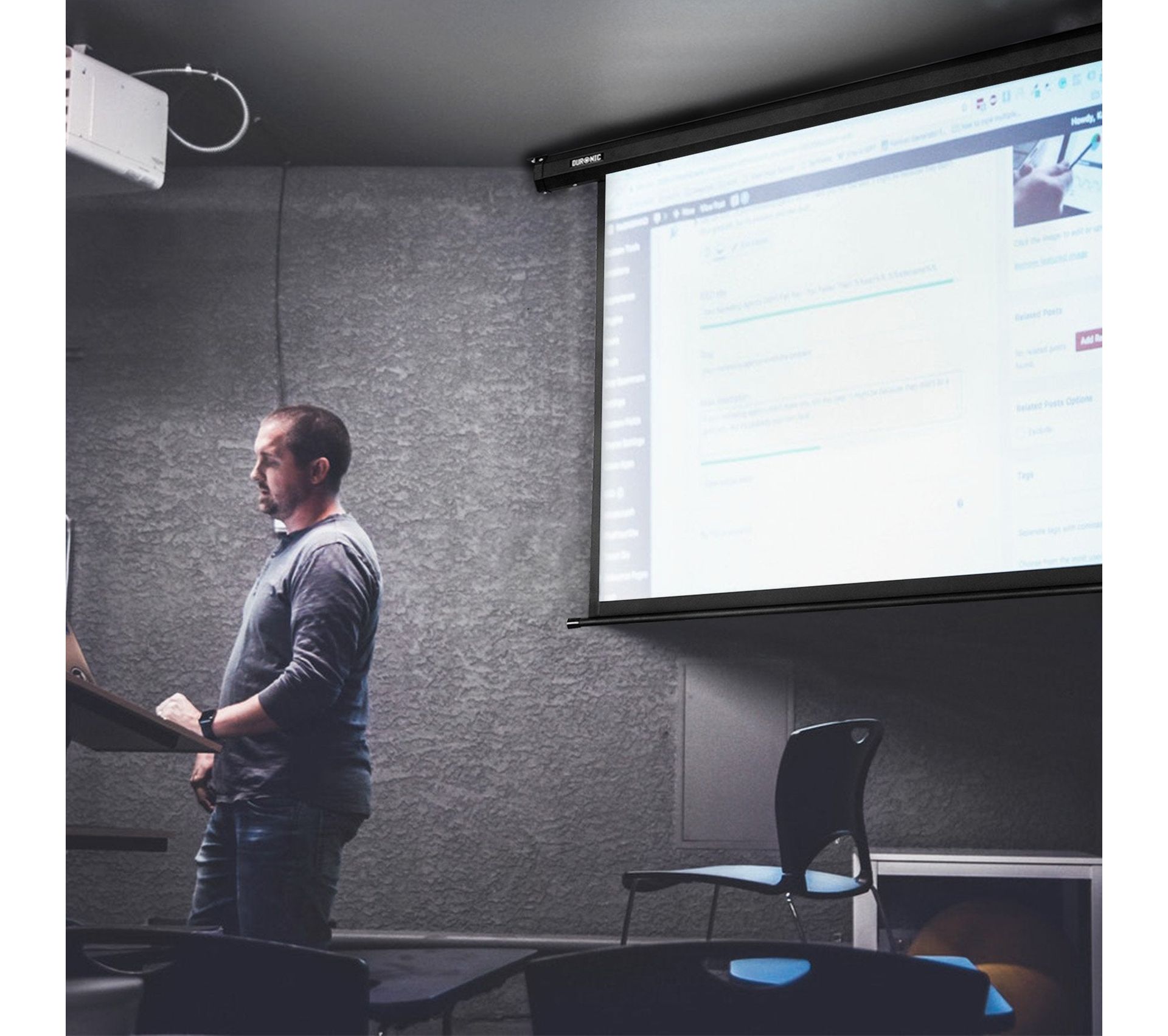 Eps92 Ecran De Projection Électrique /169 De 92 Pouces 203 X 114 Cm