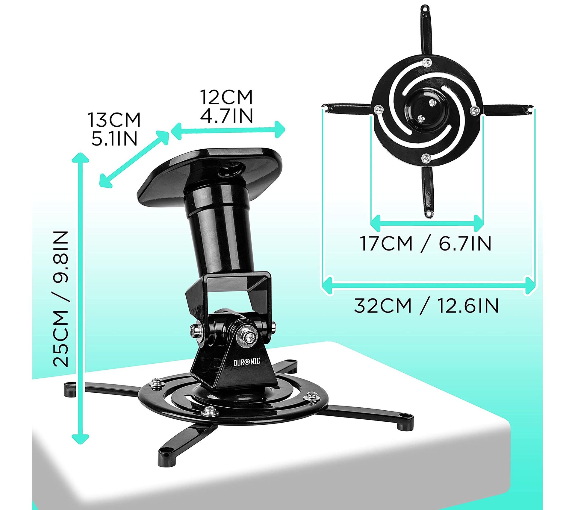 Support De Projecteur De Bureau Argenté - Flexible, Charge Max 10 Kg, Pour Home Cinéma & Présentations