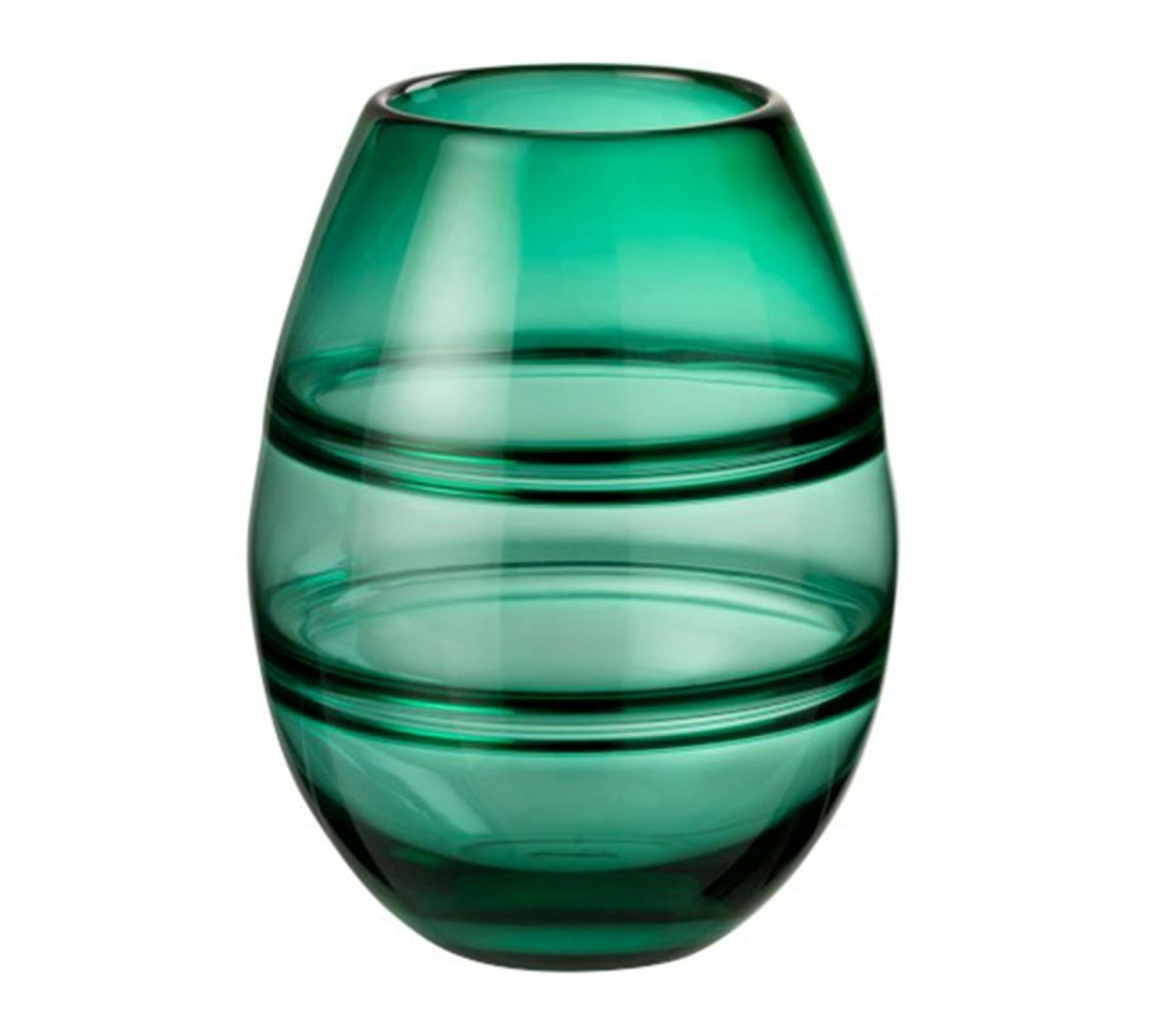 Vase Design En Verre "rayé" 22cm Vert Vase BUT
