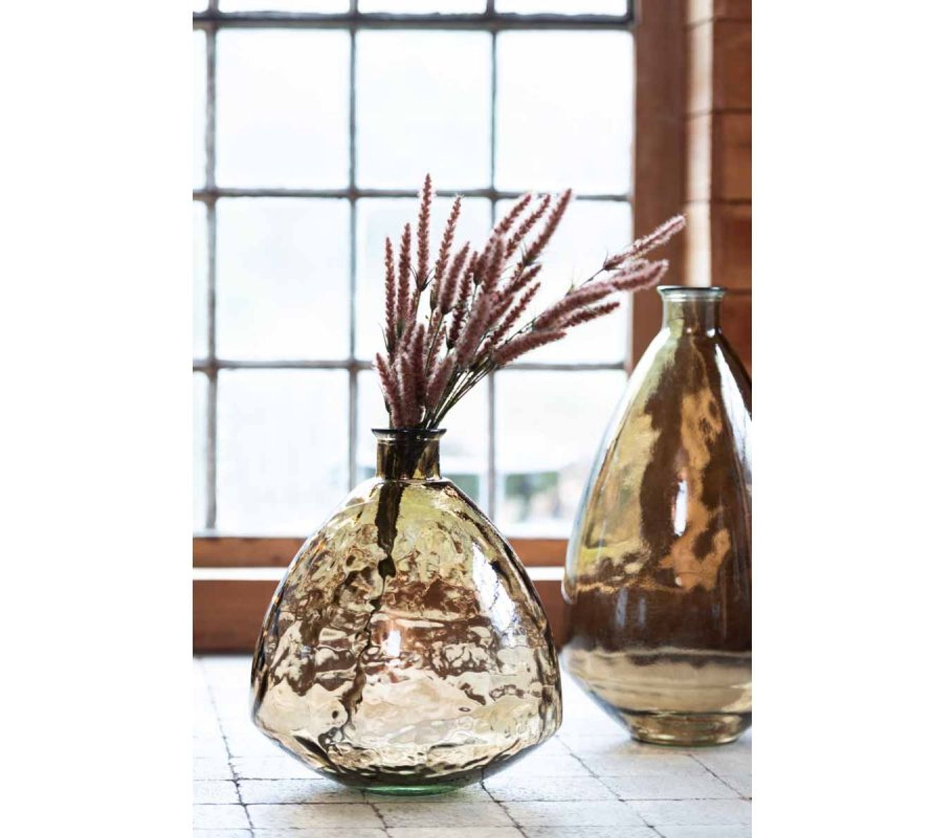 Vase En Verre Design "lia" 60 cm Marron Vase BUT