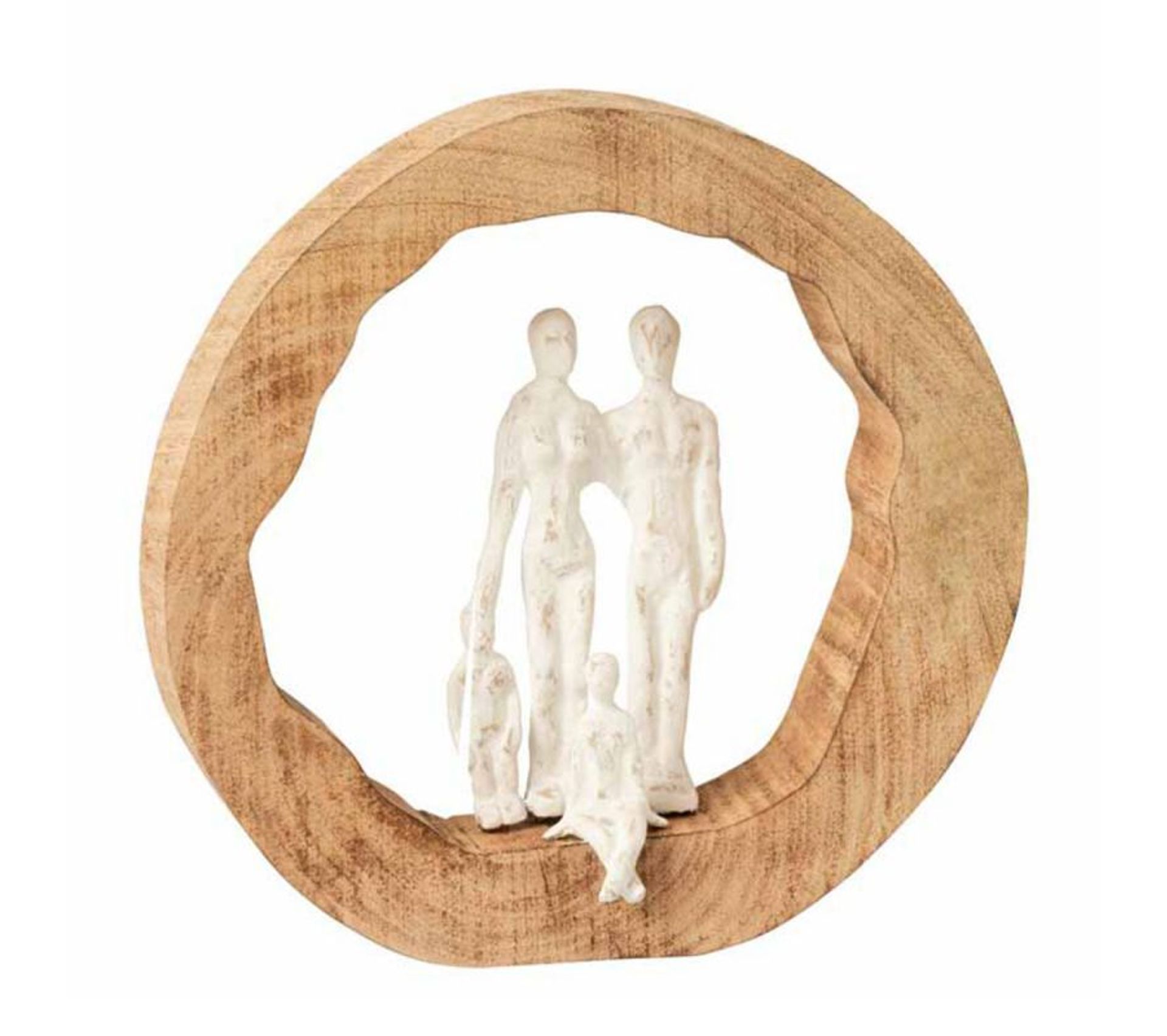 Statue Déco En Bois "famille" 29cm Naturel Statue Objet à poser BUT