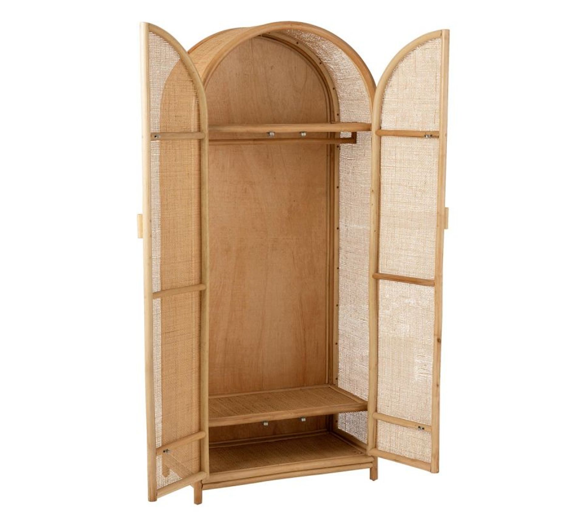 Armoire 2 Portes En Rotin "ellen" 175cm Naturel Armoire BUT