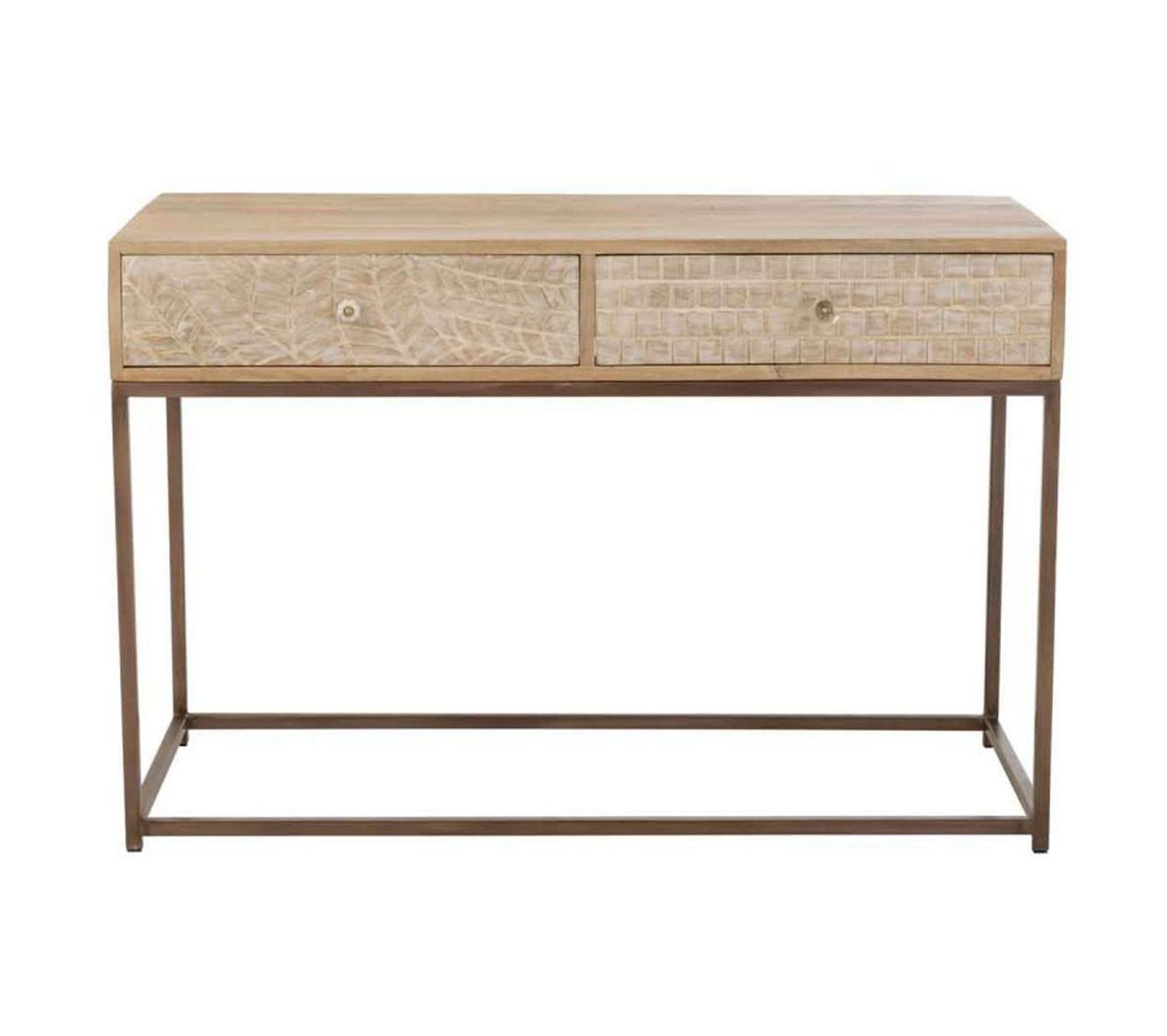 Console 2 Tiroirs En Bois "opreda" 119cm Beige Table console BUT