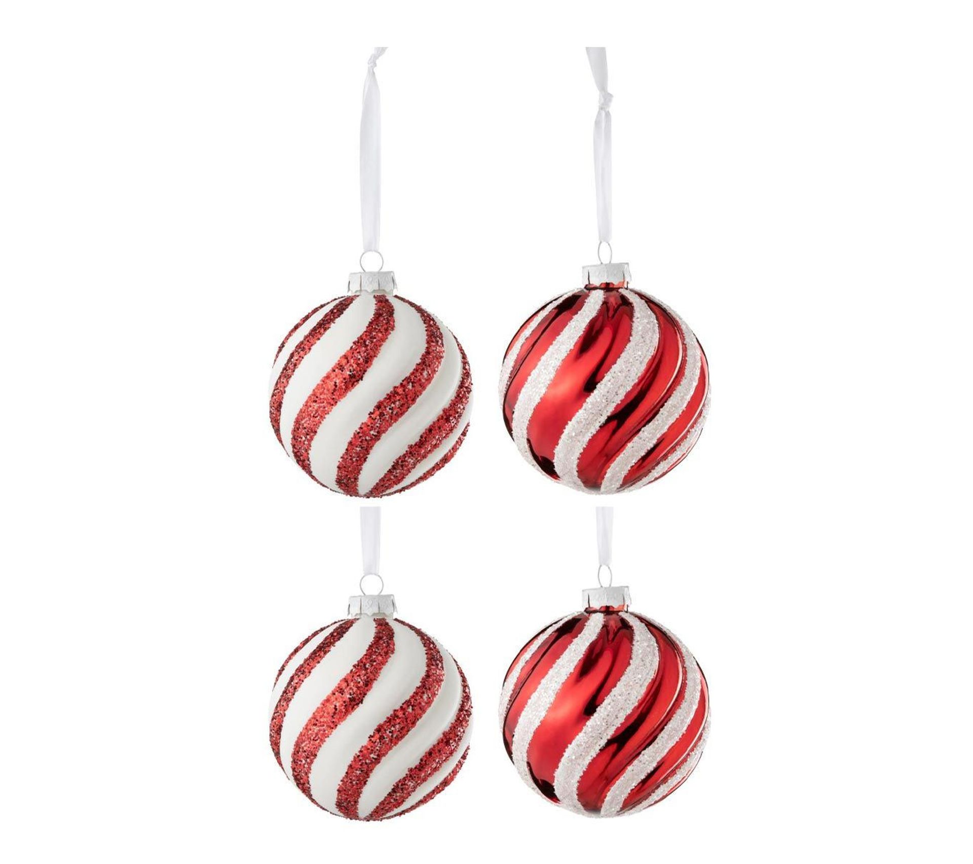 Décoration De Noël EDG Enzo De Gasperi Boule En Verre Fleurs D 10 Cm Rouge Or 1 Piece 49447