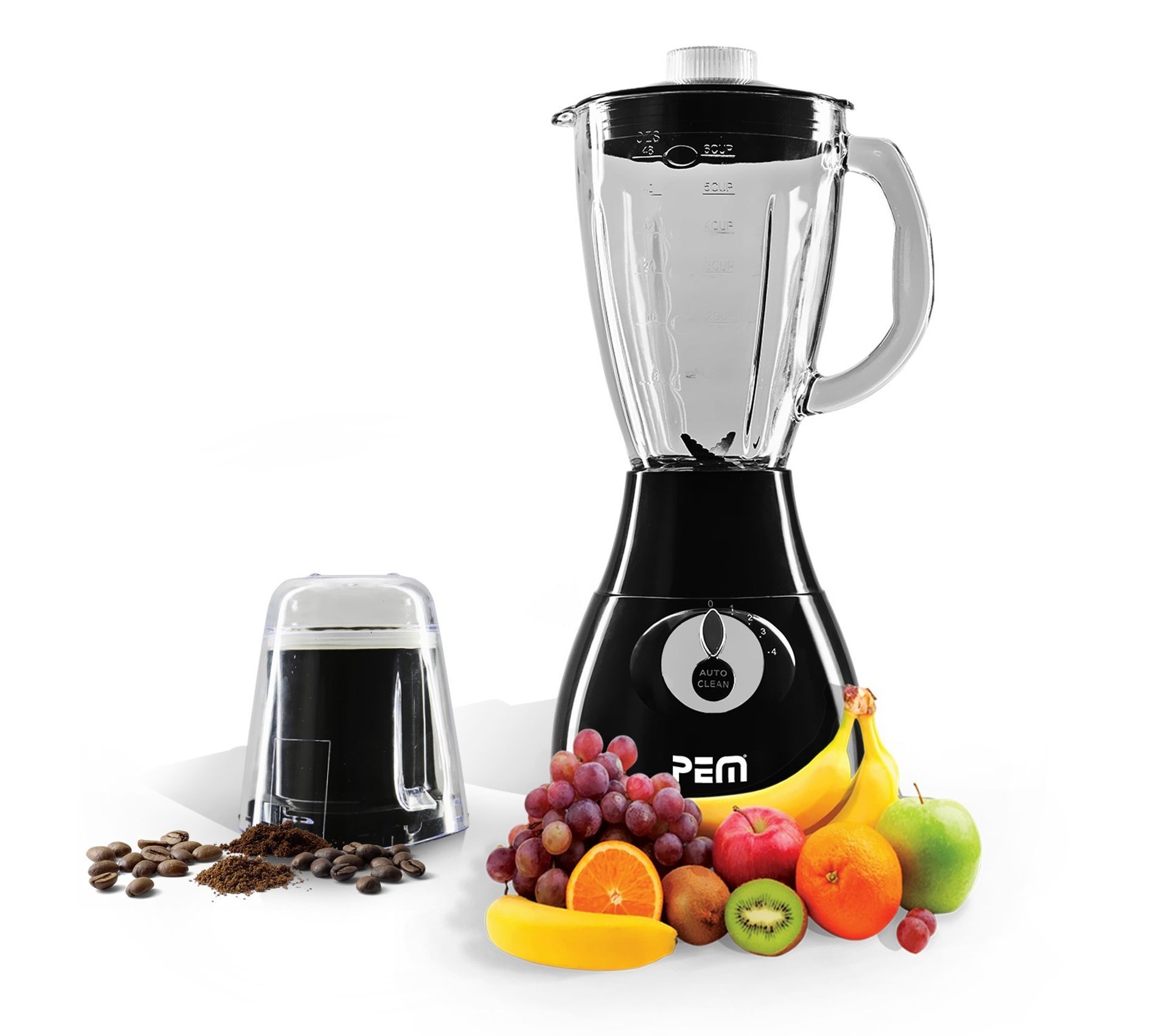 Blender (en Verre) 350w 1.7l 4 Lames + Grinder À Café Bl203