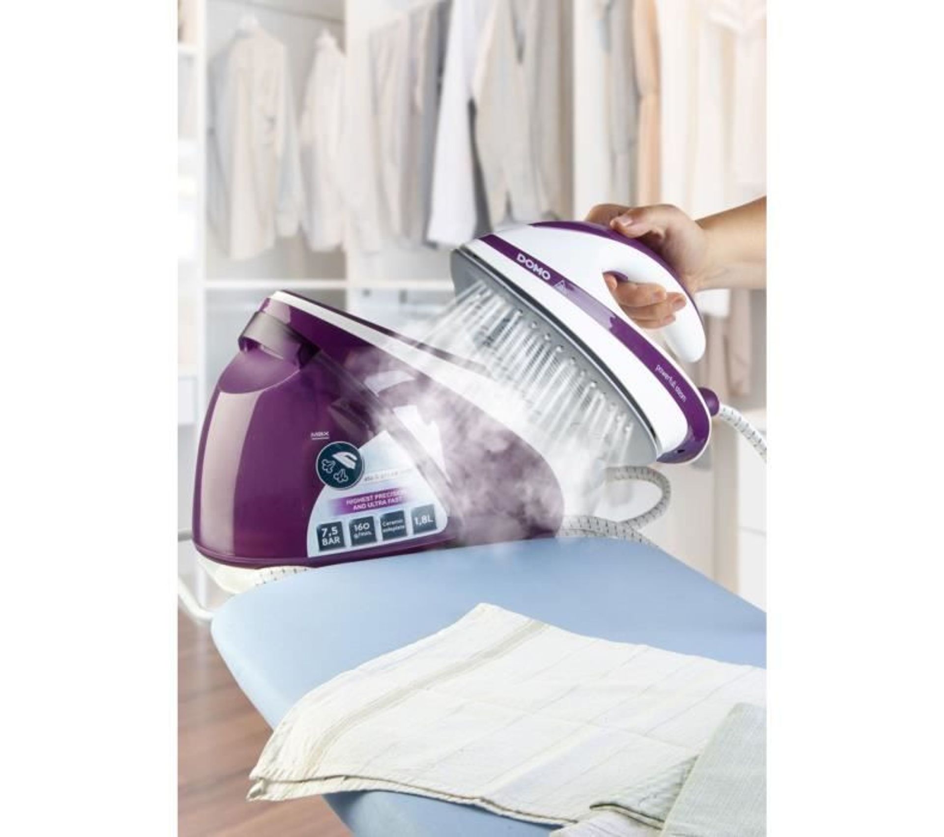 Fer A Repasser A Centrale Vapeur 3000w 7,5 Bar Vapeur 160g/min 1,8l Do7110s Centrale