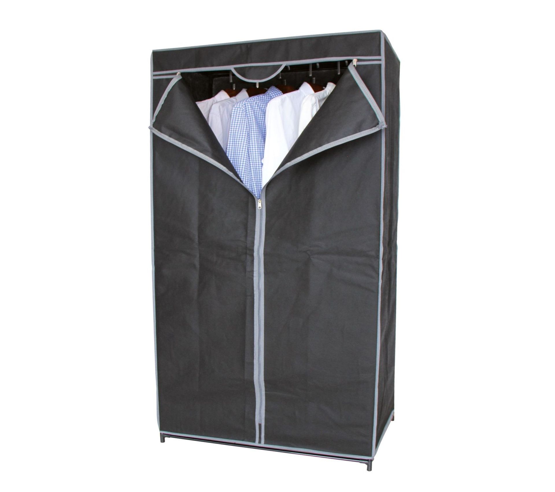 Armoire Penderie En Tissu Pendo L. 70 X H. 160 Cm Gris Portant et