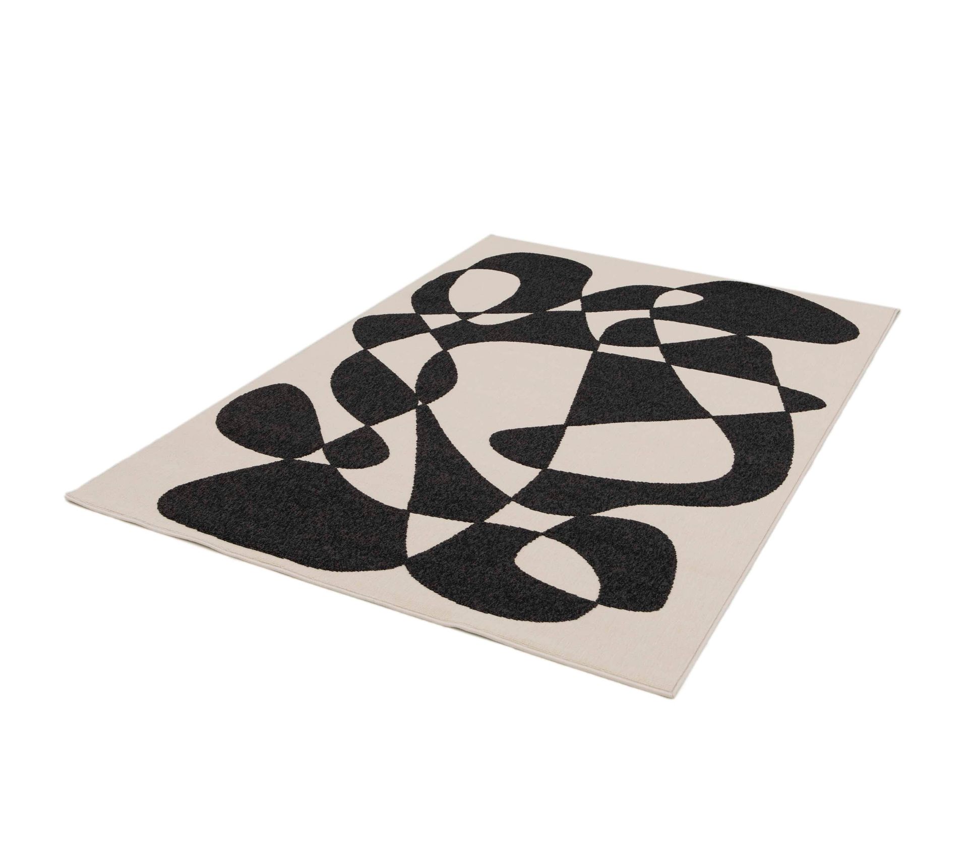 Tapis 200x290 cm SILHOUETTE Ecru/noir Tapis salon et chambre BUT