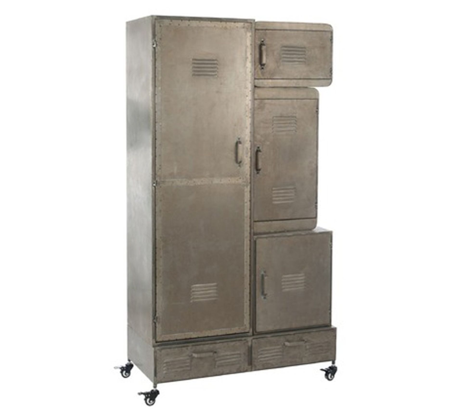 Armoire En Métal 4 Portes "casier" 169cm Argent Armoire BUT