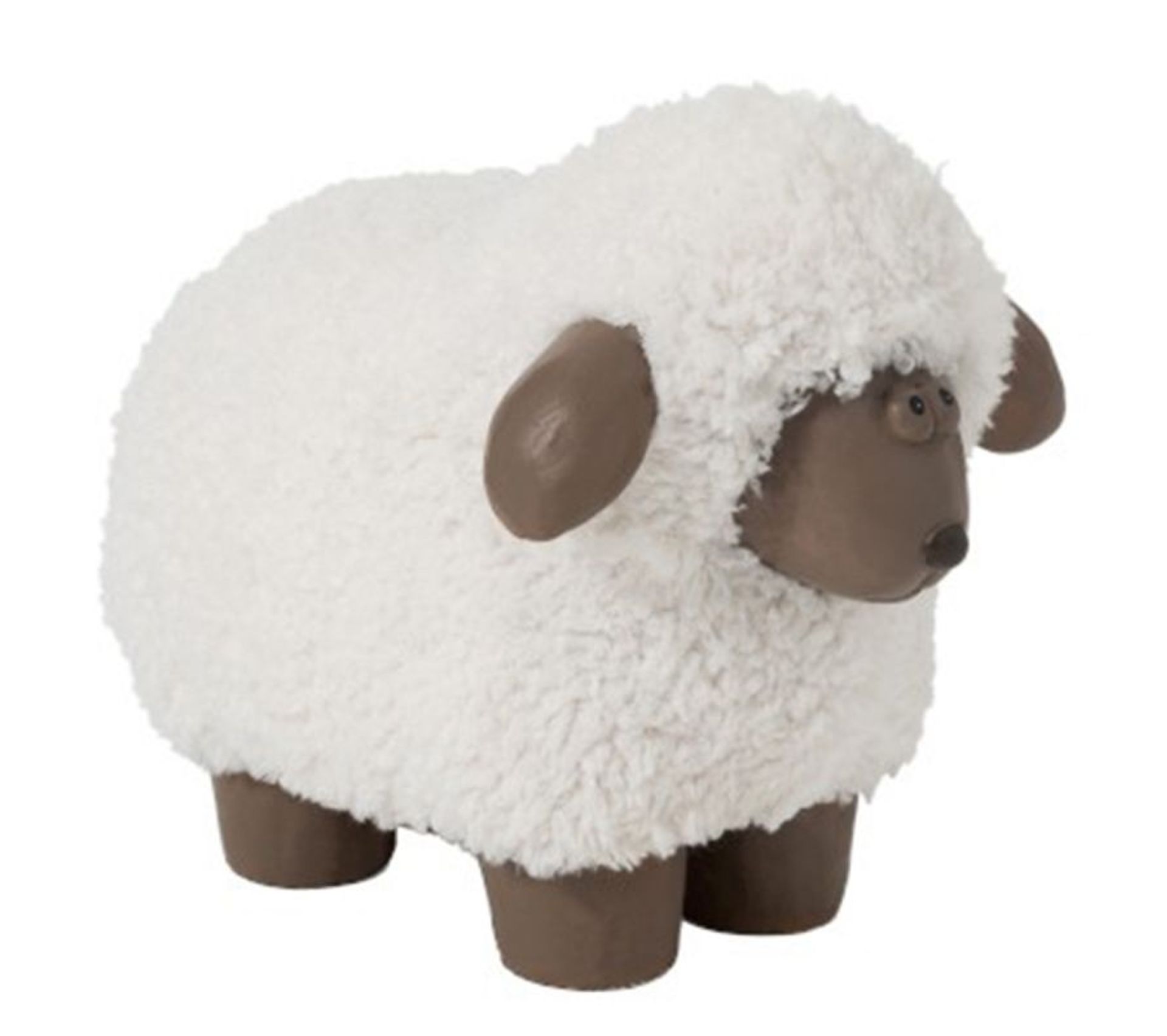 Statuette Deco Mouton 46cm Blanc Et Naturel Statue Objet A Poser But
