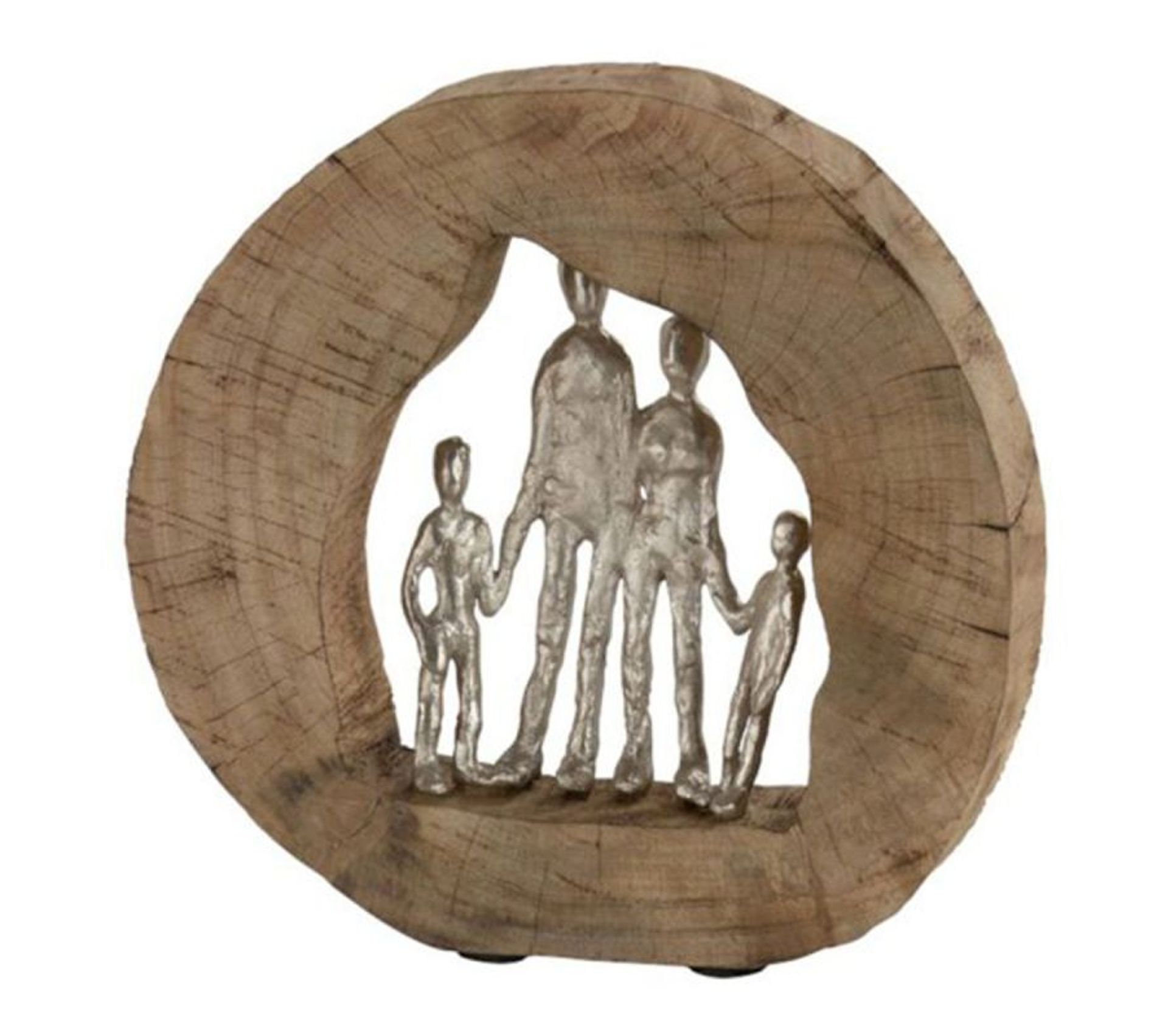 Statue Déco En Bois "famille" 30 cm Naturel Statue Objet à poser BUT