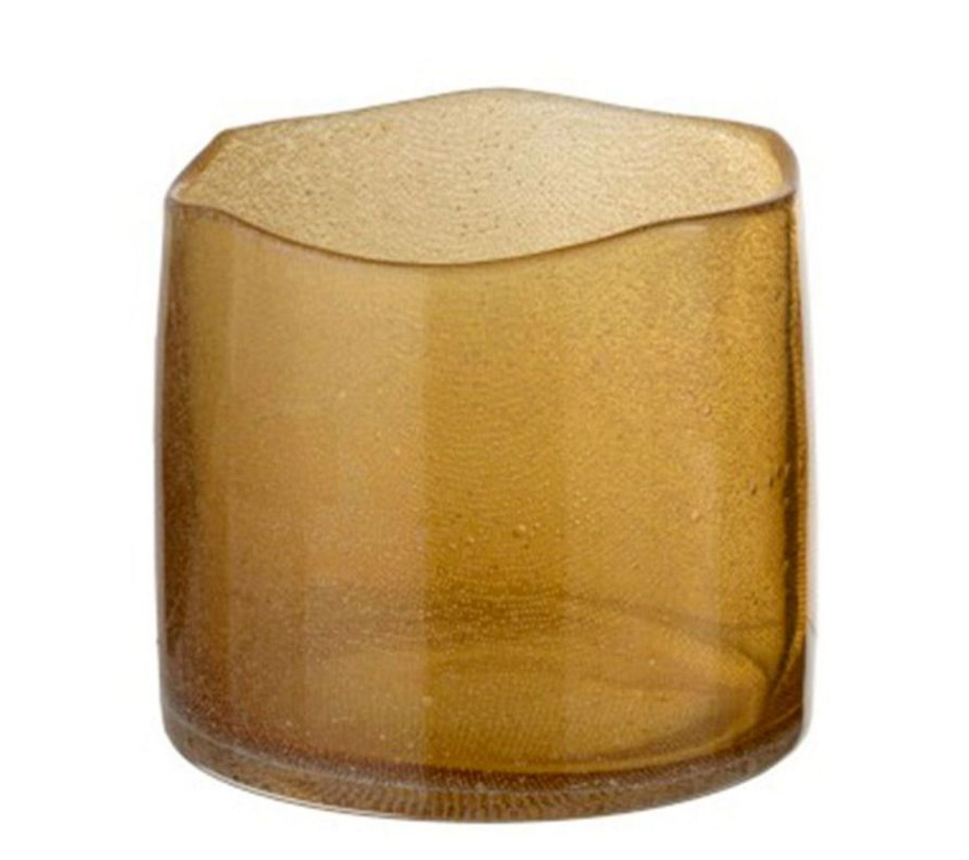 Vase Rond Design En Verre "bulle" 13cm Ocre Vase BUT