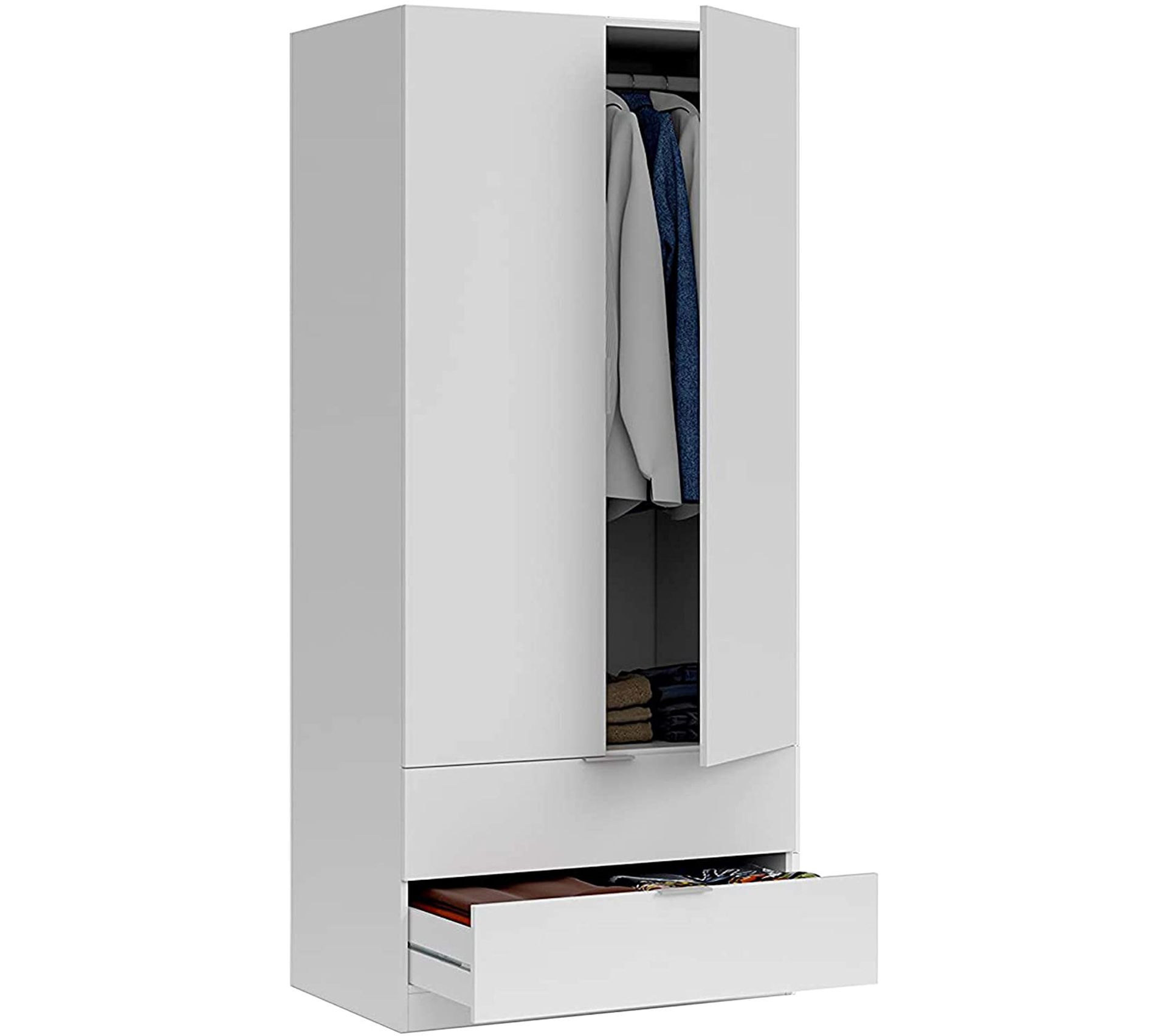 Armoire Penderie 2 Portes Et 2 Tiroirs Armoire BUT