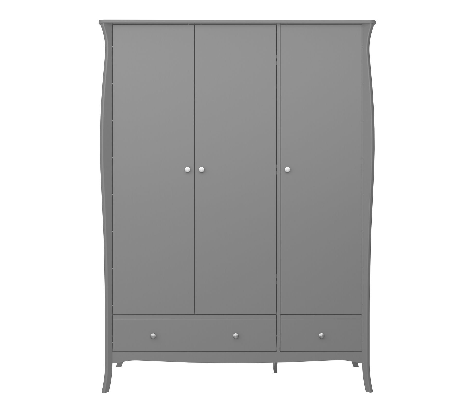 Armoire 3 portes 2 tiroirS L.143 cm BARROCO Gris Armoire BUT