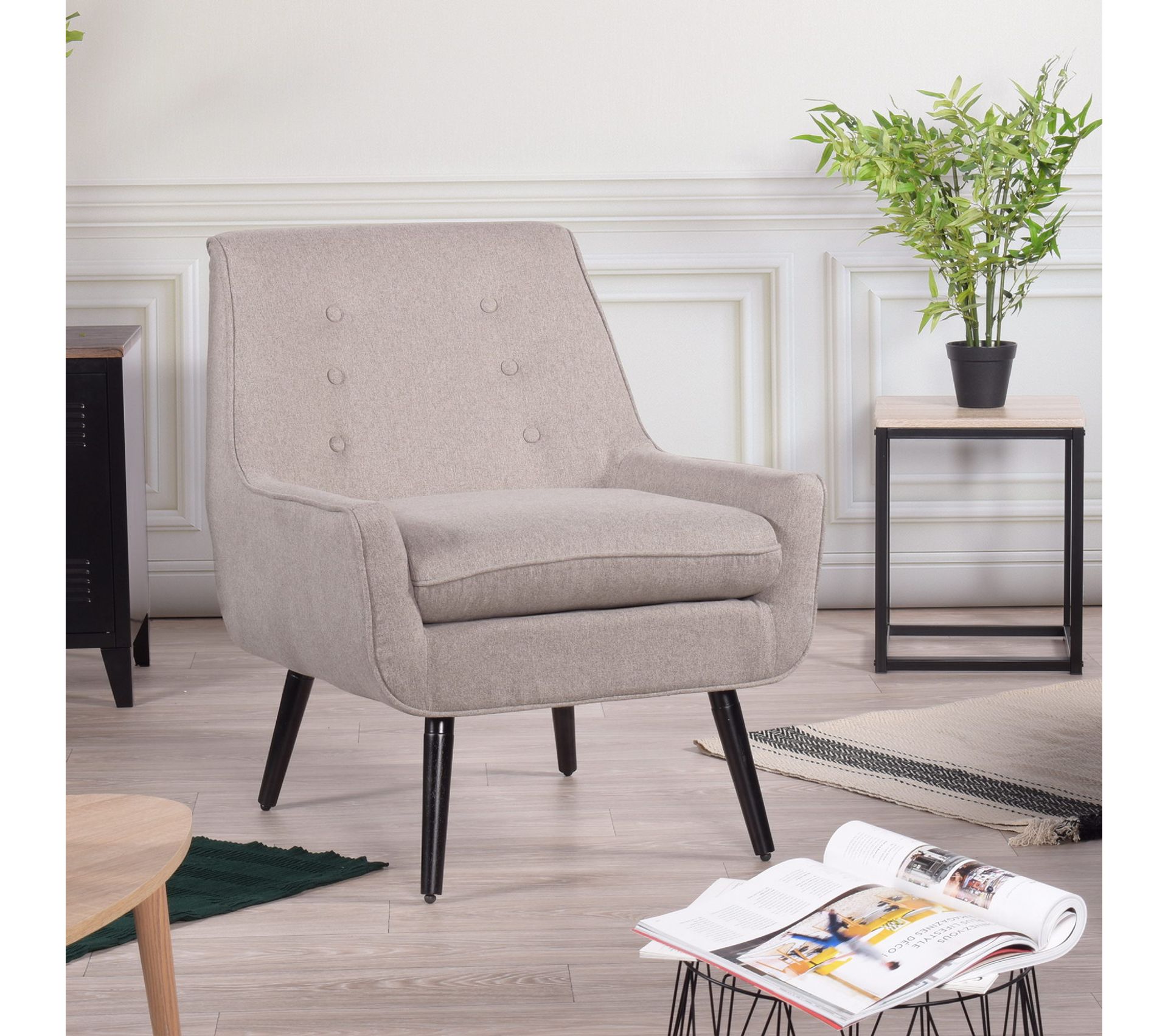 Canapé 1 Personnegrisavec Coussin78,5×68×84cm Fauteuil BUT