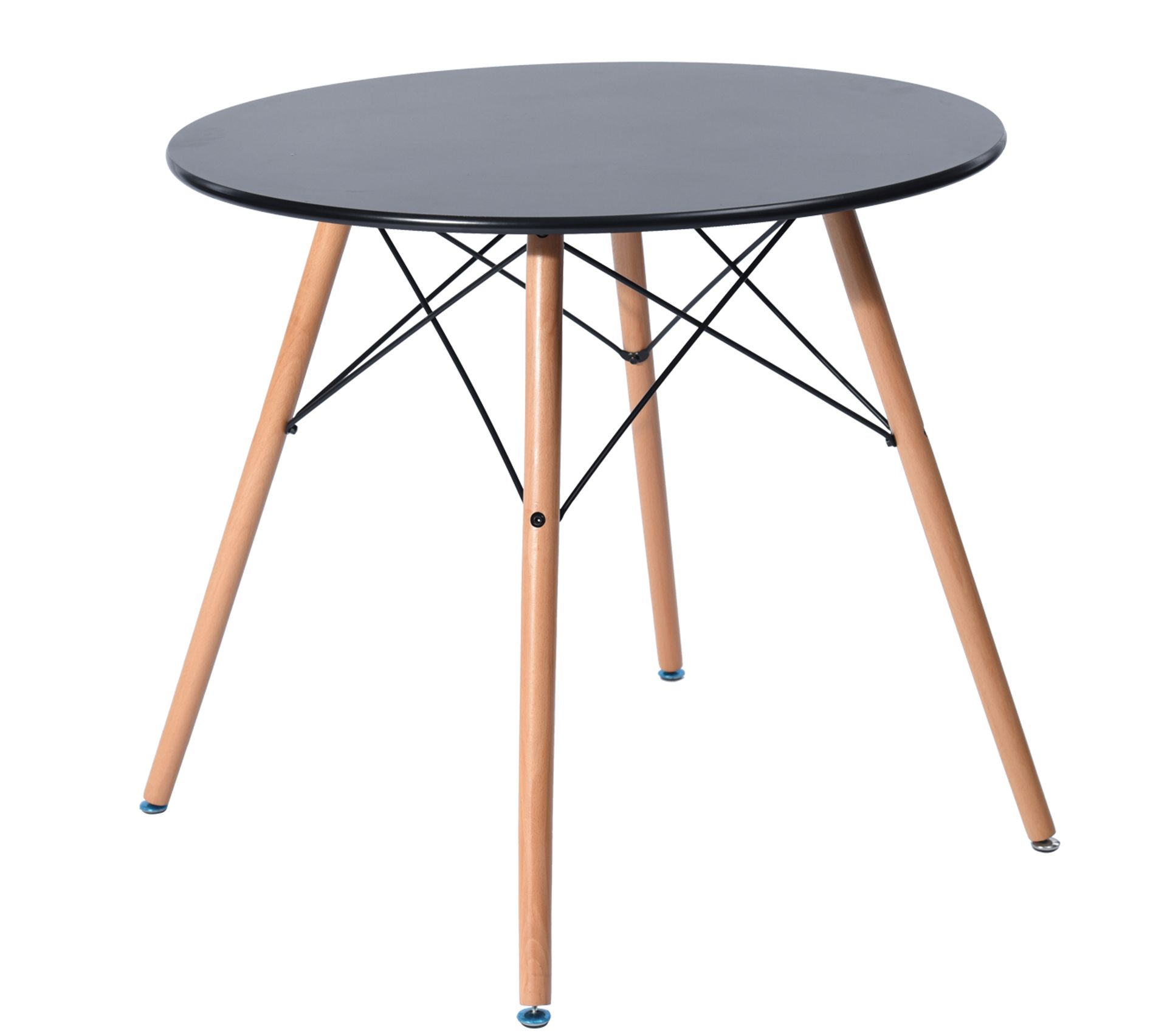 Ensemble Table À Manger Ronde Et Lot De 4 Chaises Scandinave Marron