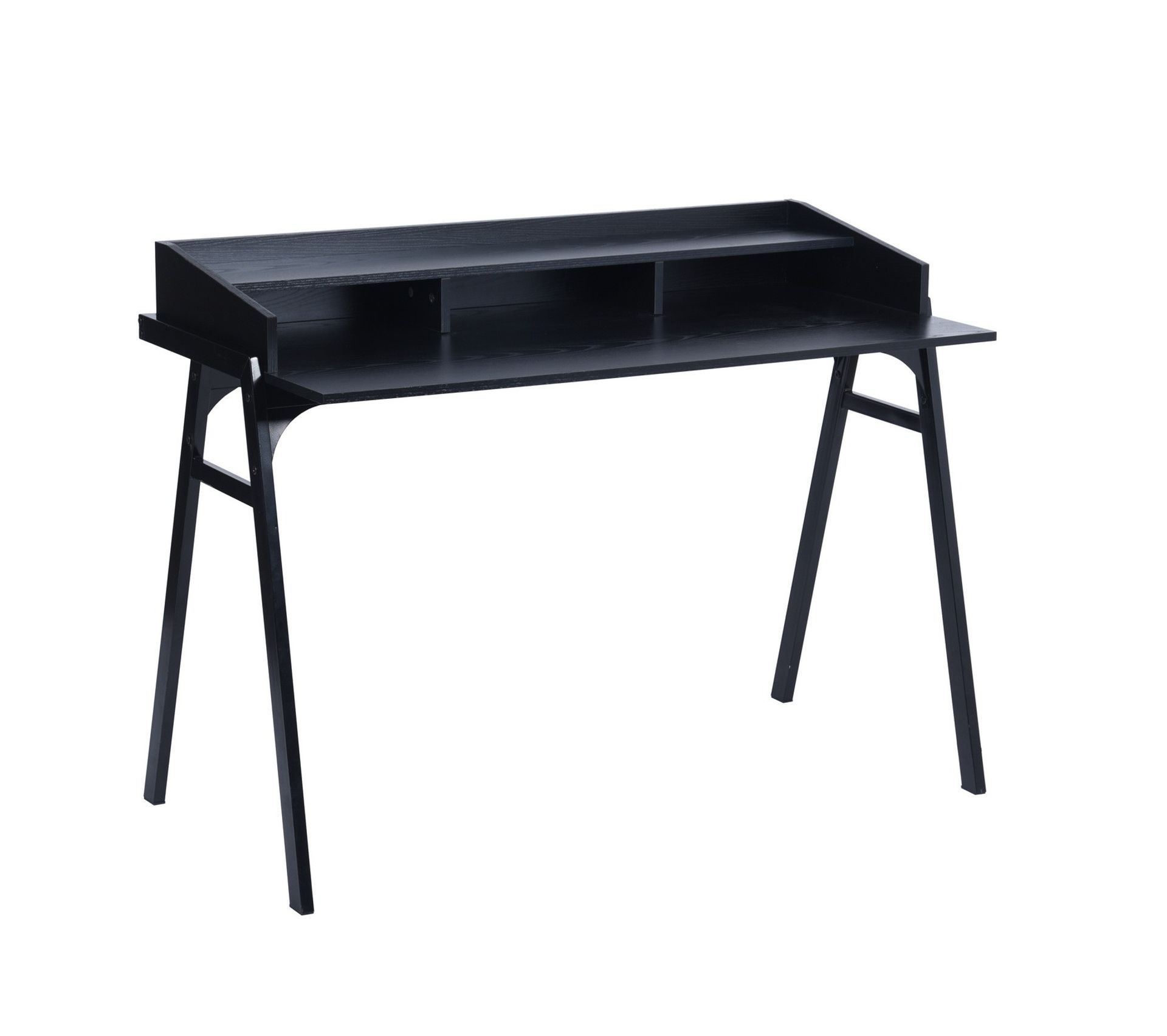 Bureau Industriel Rangement 3 Colonnes Noir 120*60*89cm Bureau