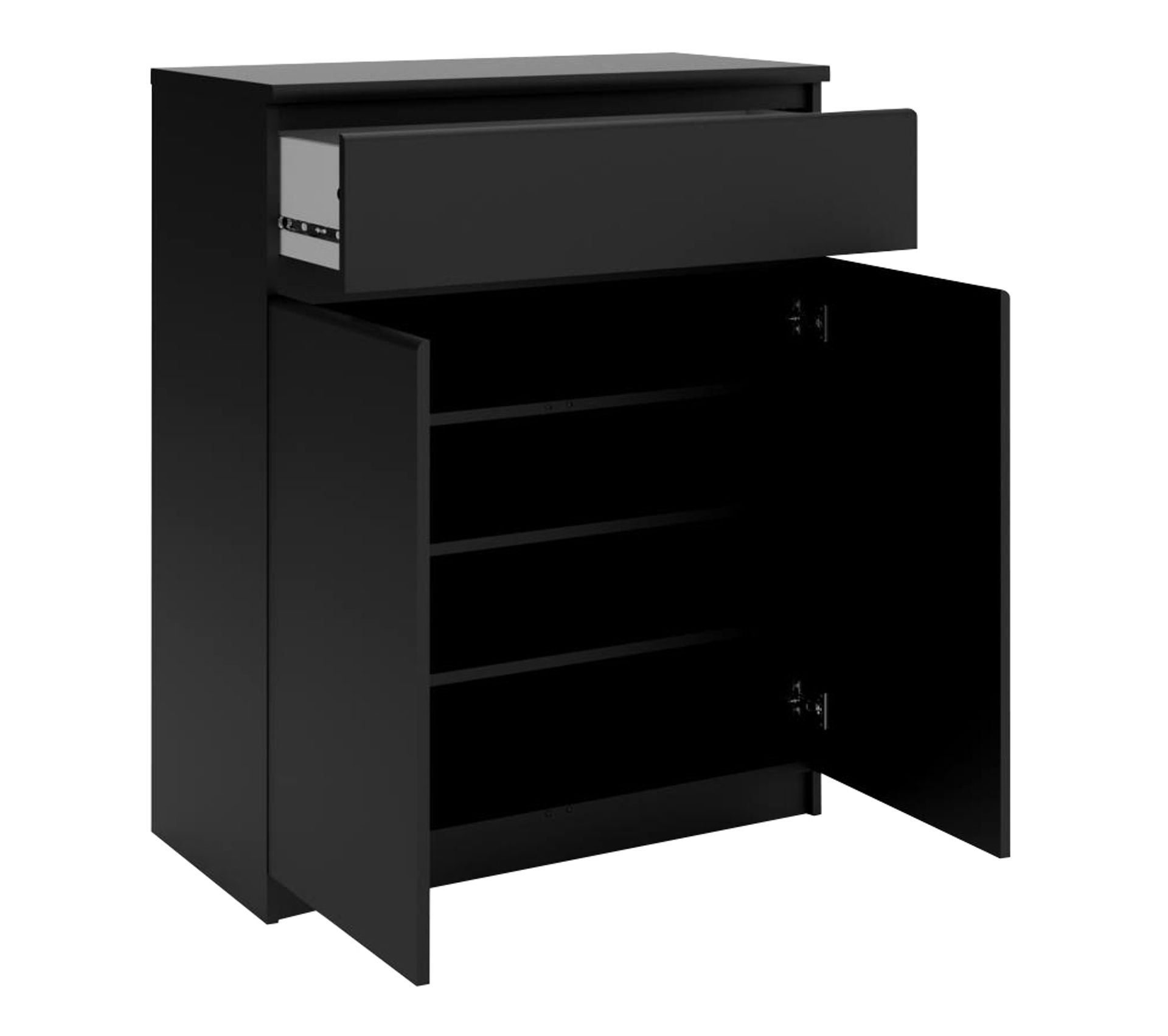 Rangement 2 portes 1 tiroir BEST LAK noir mat Buffet BUT