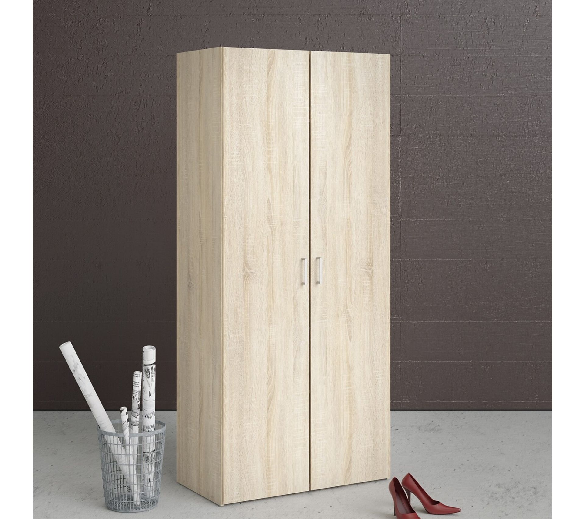 Armoire 2 portes L.78 cm ALPI imitation chêne Armoire BUT