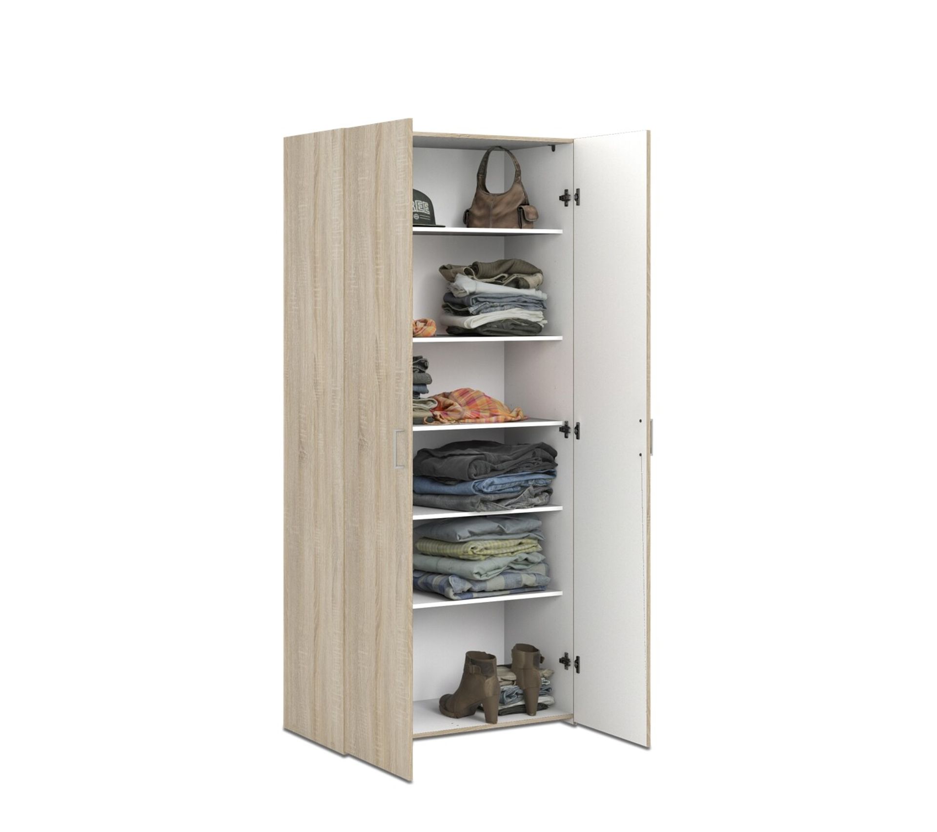 Armoire 2 portes L.78 cm ALPI imitation chêne Armoire BUT