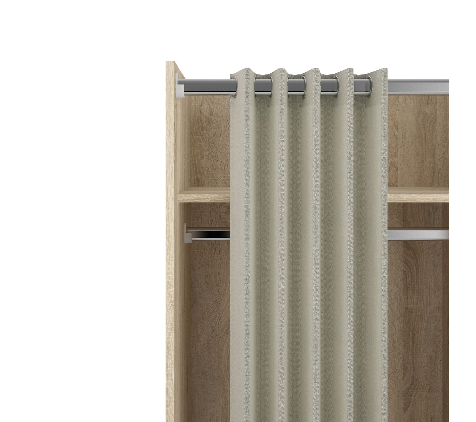 Kit dressing avec rideau L.100 cm MOVE imitation chêne Kit dressing BUT