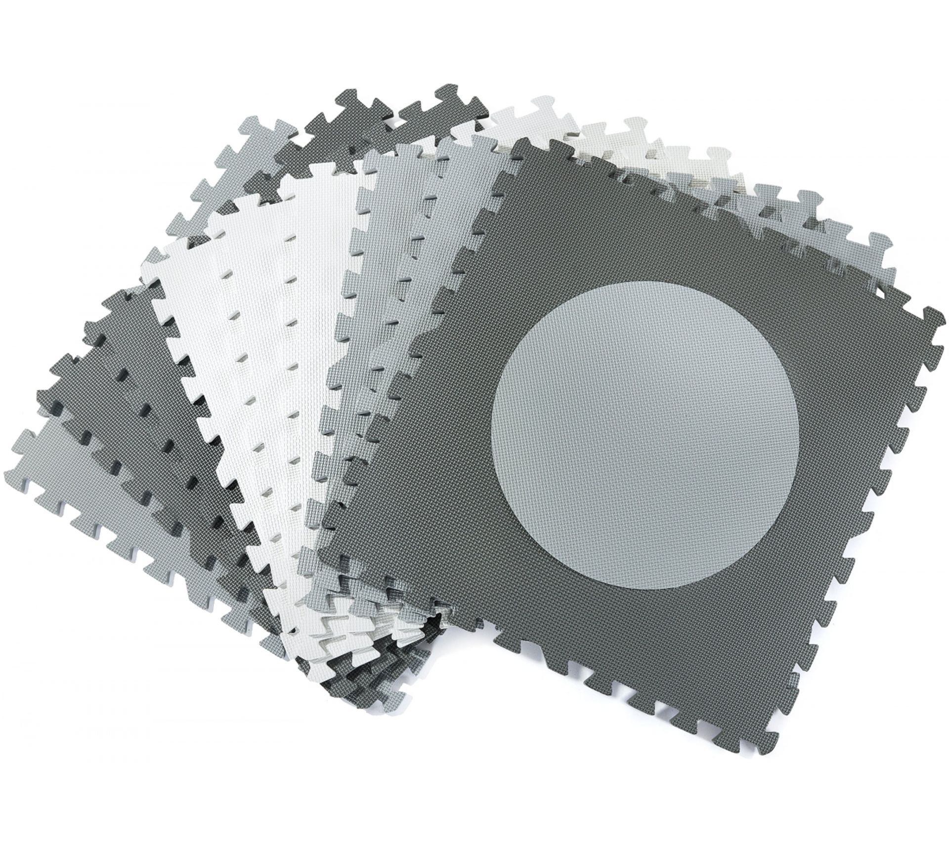 Tapis D Eveil Bebe Tapis Puzzle 190 X 190 X 1 Cm Grand Tapis De Jeu Sans Odeur 9 Pieces Gris Tapis D Eveil Portique D Eveil But