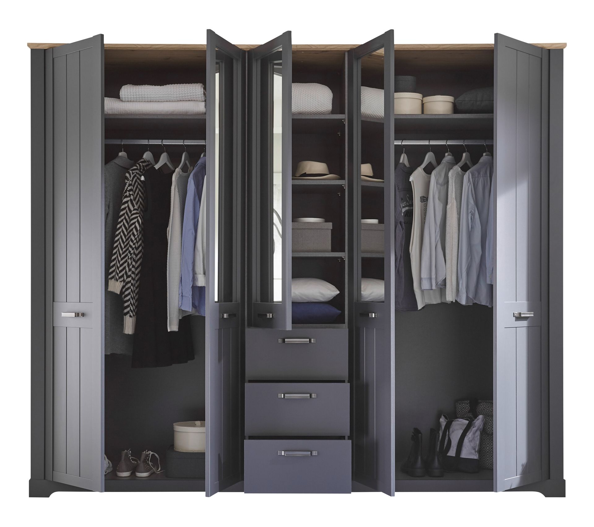 Armoire 5 portes L.270 cm HENLEY anthracite Armoire BUT