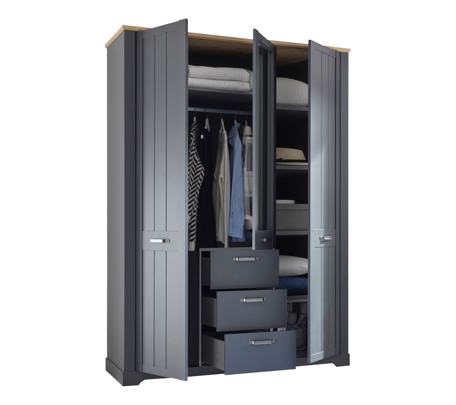 Armoire 3 portes L.167 cm HENLEY anthracite Armoire BUT