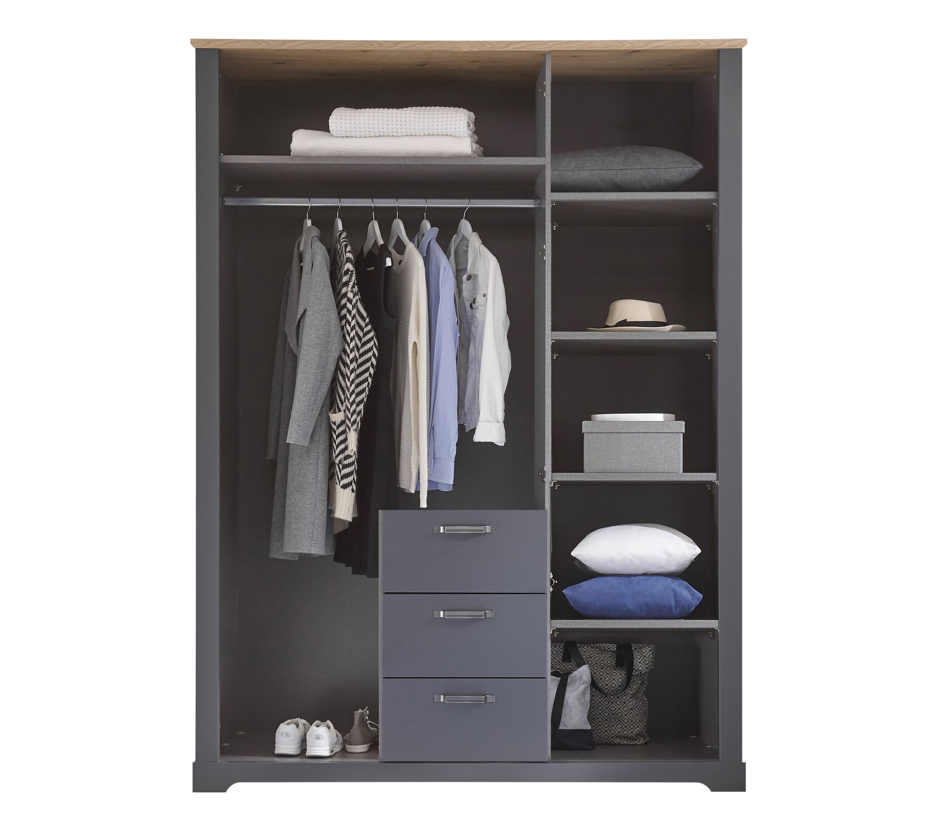 Armoire 3 portes L.167 cm HENLEY anthracite Armoire BUT