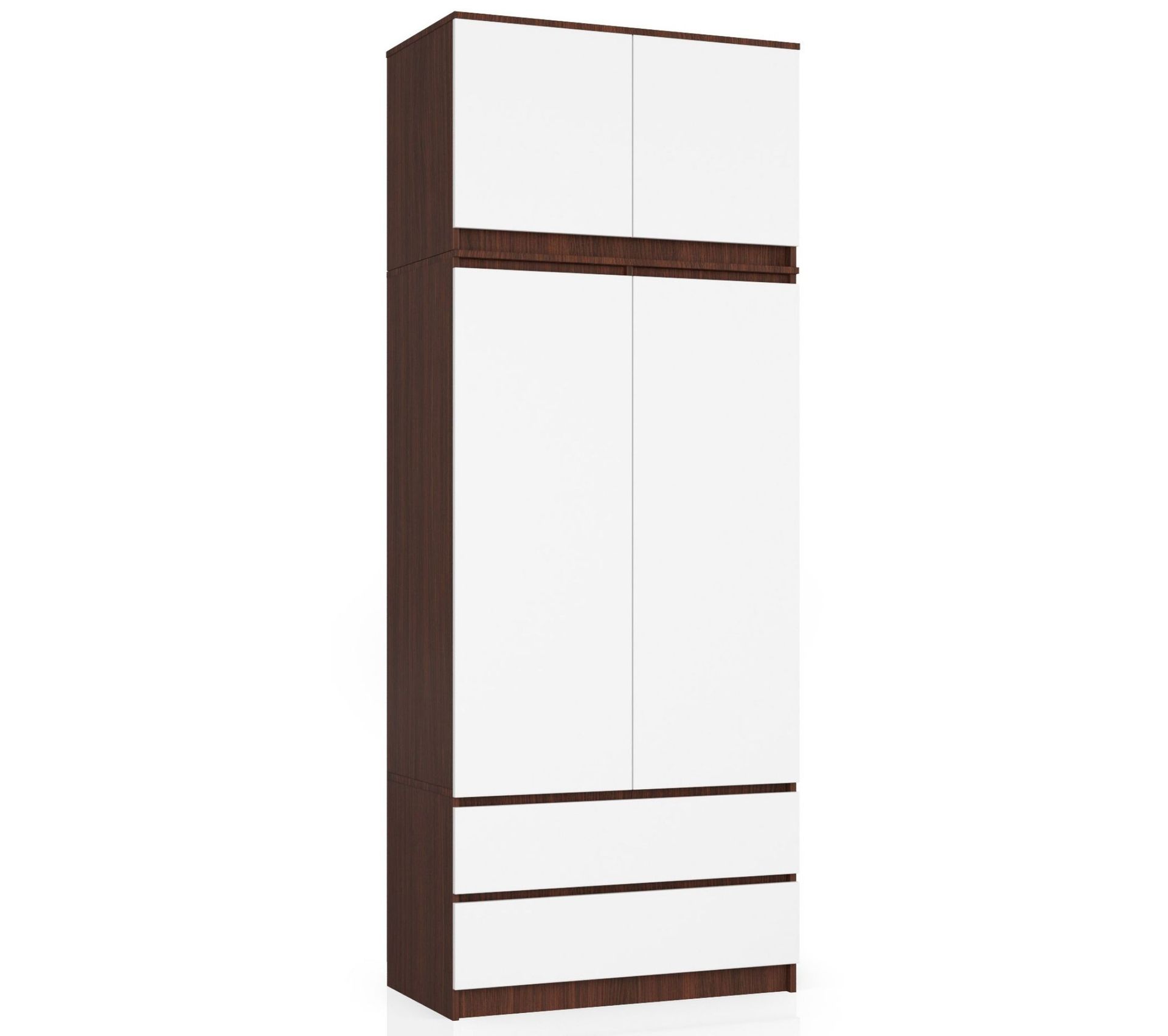 Armoire Pour Machine à Laver HOMIDEA MIA 182x65x60cm Blanc - 2 Portes, 2 Étages Ouverts - Buanderie/Salle De Bain
