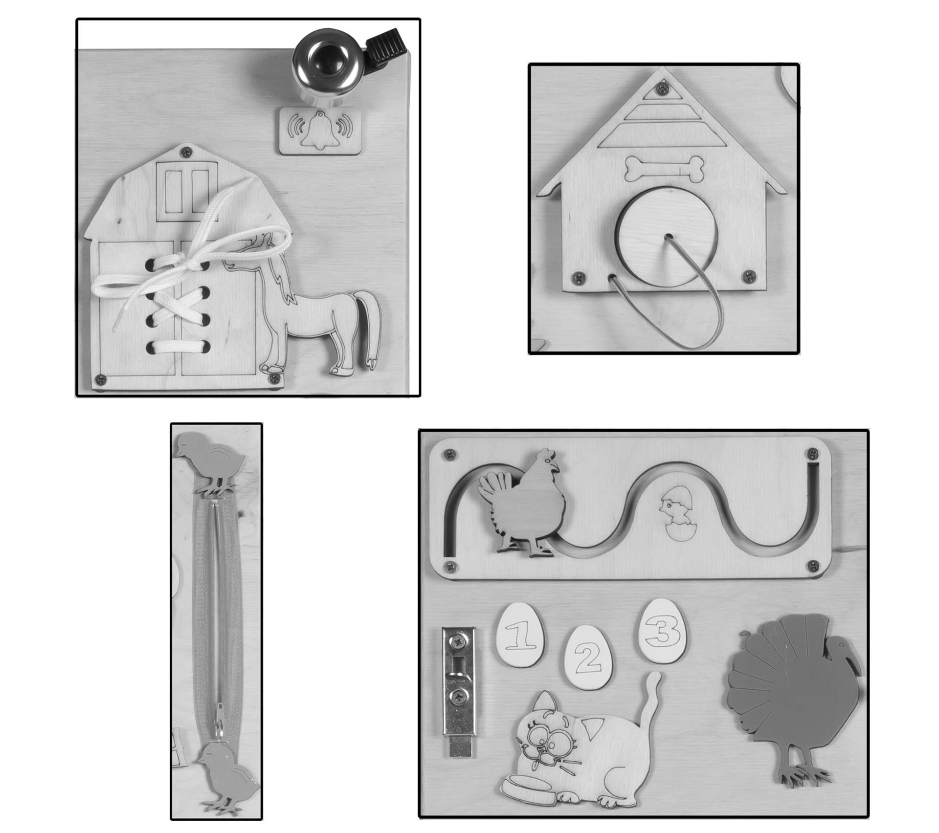 Tableau D'Activité Sensoriel Double Ours Coloré - 11 Bâtonnets Silicone - Soulagement Stress TDAH Autisme