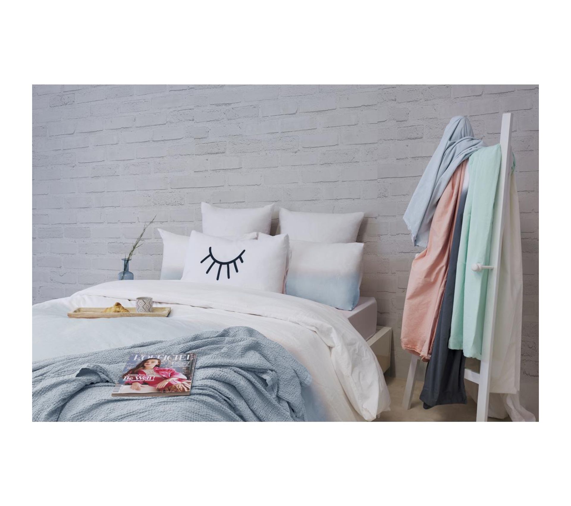 Les "pastel" - Housse De Couette En Percale De Coton - Bleu Ciel - 140