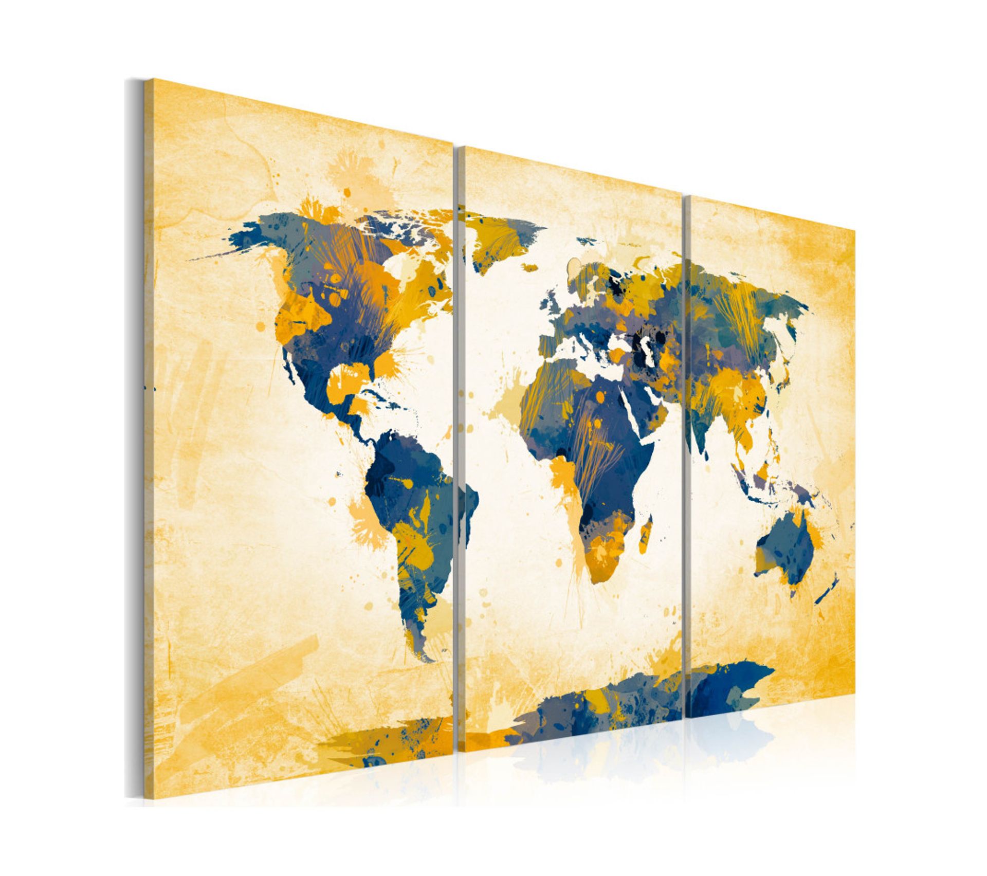 Tableau Four Corners Of The World Triptych 60x40 Tableau Toile BUT