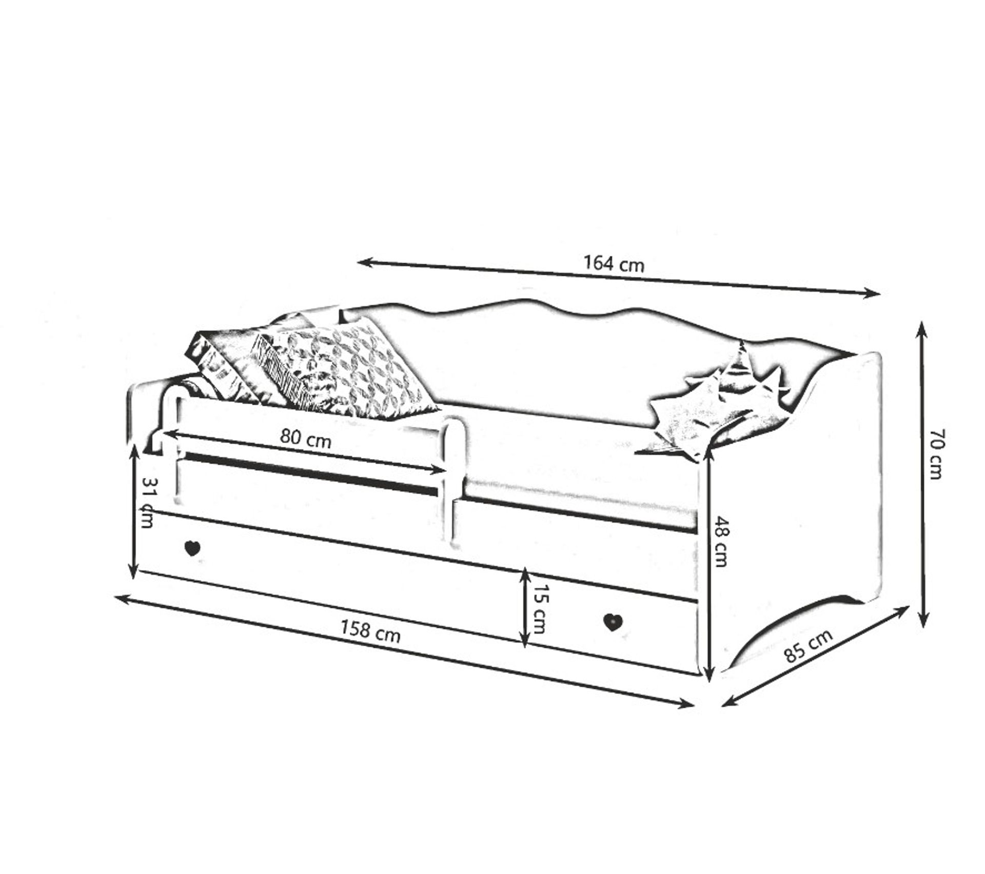 Lit Enfant BDW 140x70 Cm Avec Matelas - Pin Blanc, Forme Maison, Cadre à Lattes, Charge 95 Kg