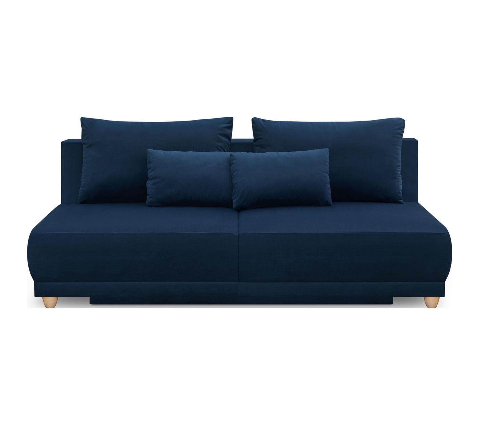 Canapé Convertible 3 Places E-MEUBLES Avec Coffre - Clic-Clac En Tissu Bleu Foncé - Banquette Lit 190x120cm