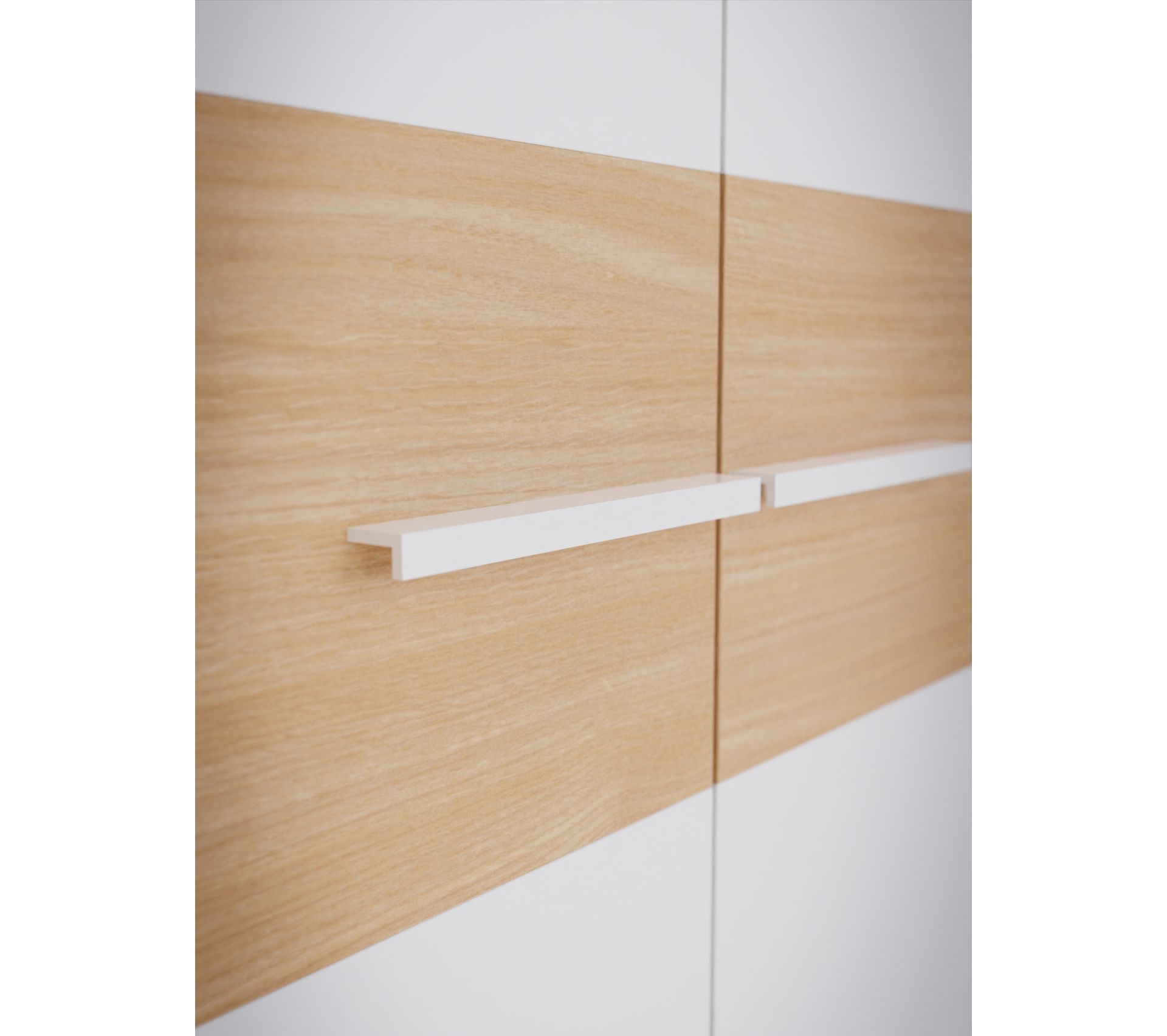 Armoire 3 portes battante OMBRONE blanc et imitation chêne Armoire BUT