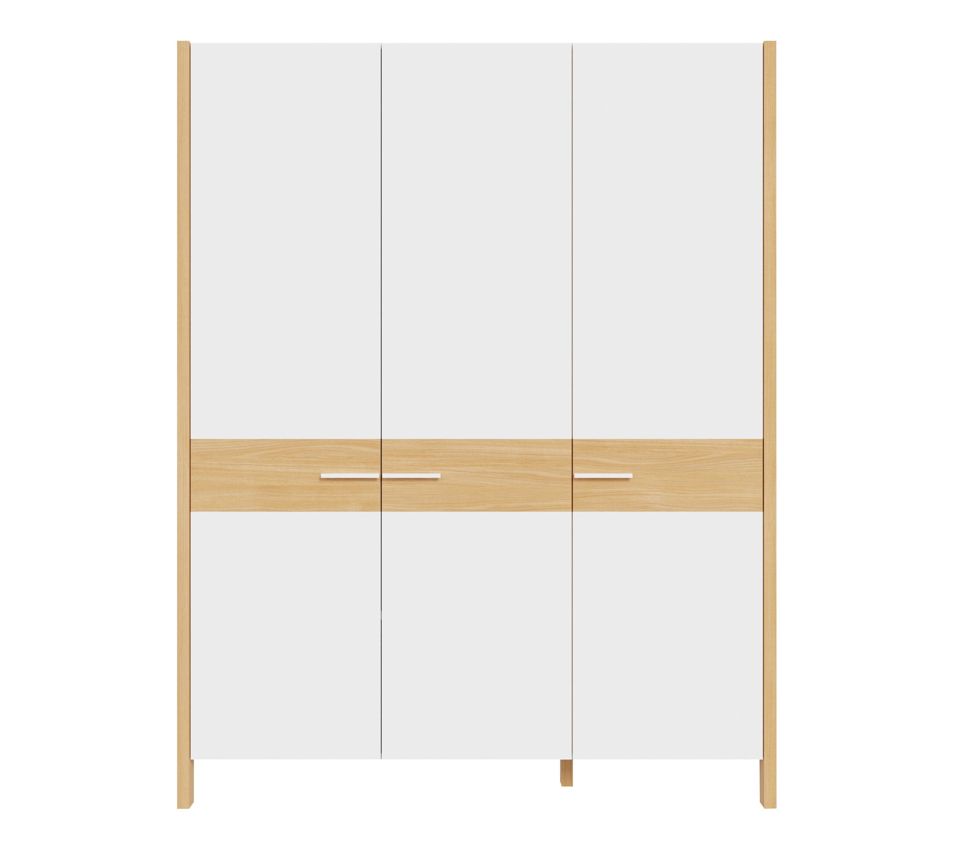 Armoire 3 portes battante OMBRONE blanc et imitation chêne Armoire BUT