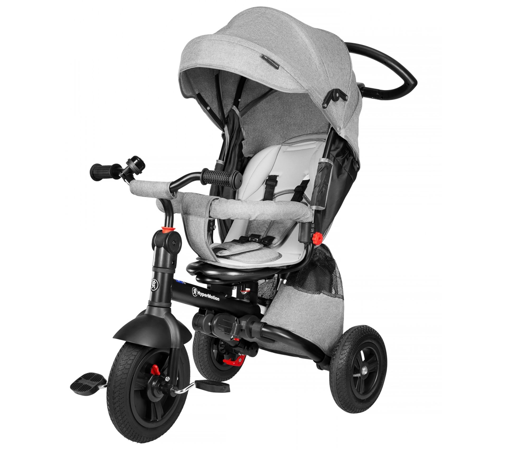 Tricycle Enfant Velo 12 Mois 5 Ans 25 Kg Habillage Pluie Roues Pompees Siege Pivotant Gris Draisienne Tricycle But