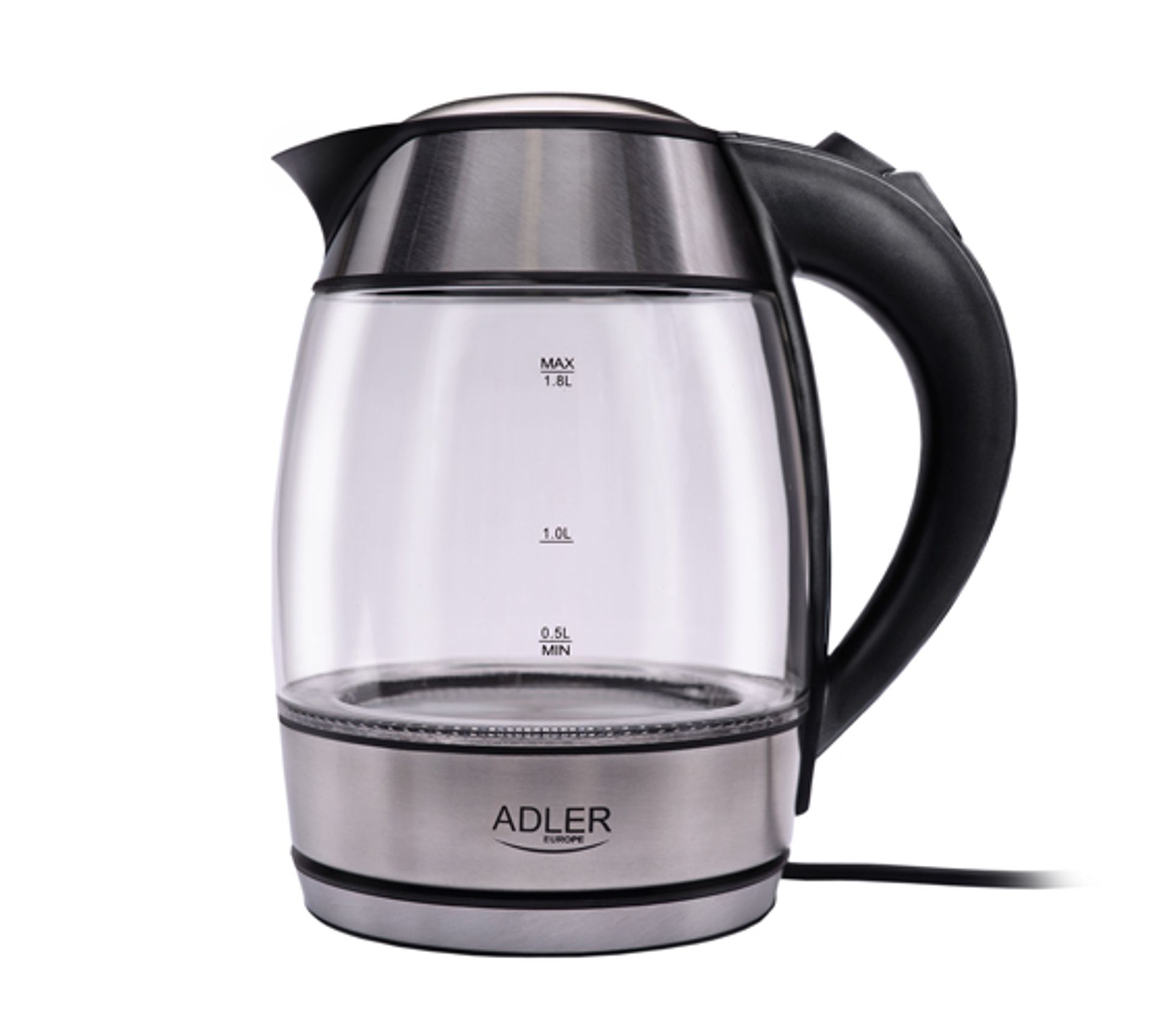 Bouilloires Ad 1246 Acier Inoxydable, Transparent 1,8 L 2200 W