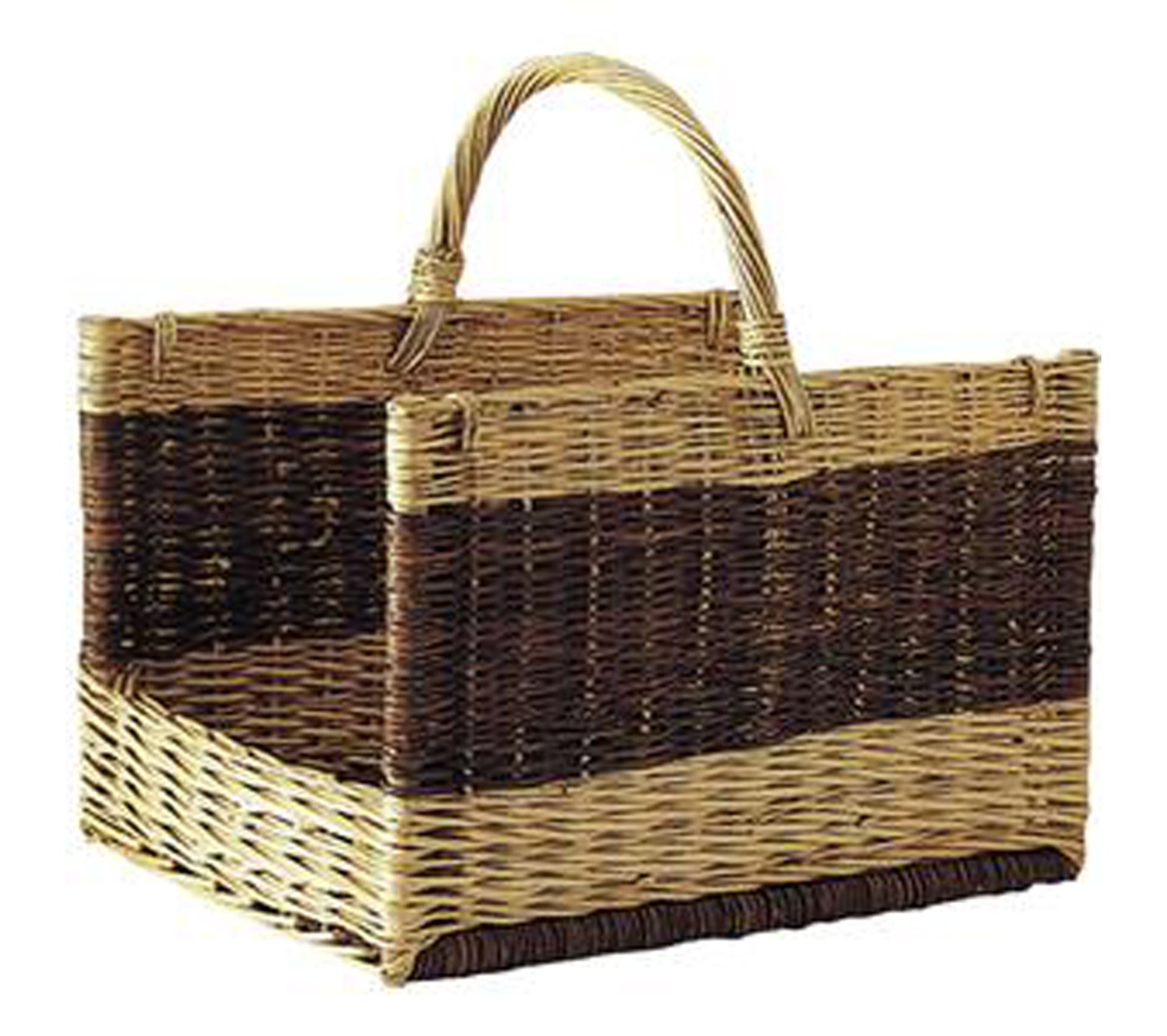 Panier à Bûches En Osier PEGANE - 50x36x28-44cm, Robustesse Assurée
