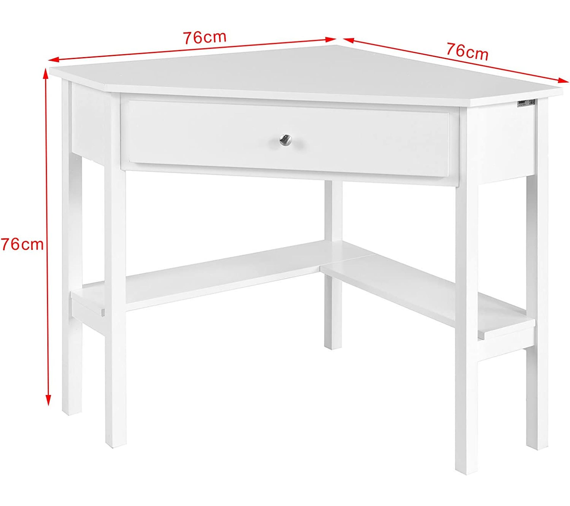 Bureau D'Angle En L Avec Commode 6 Tiroirs - Blanc - Dimensions Table 130x40 Cm - Bureau Modulable Pour Bureau Maison Ou Coiffeuse