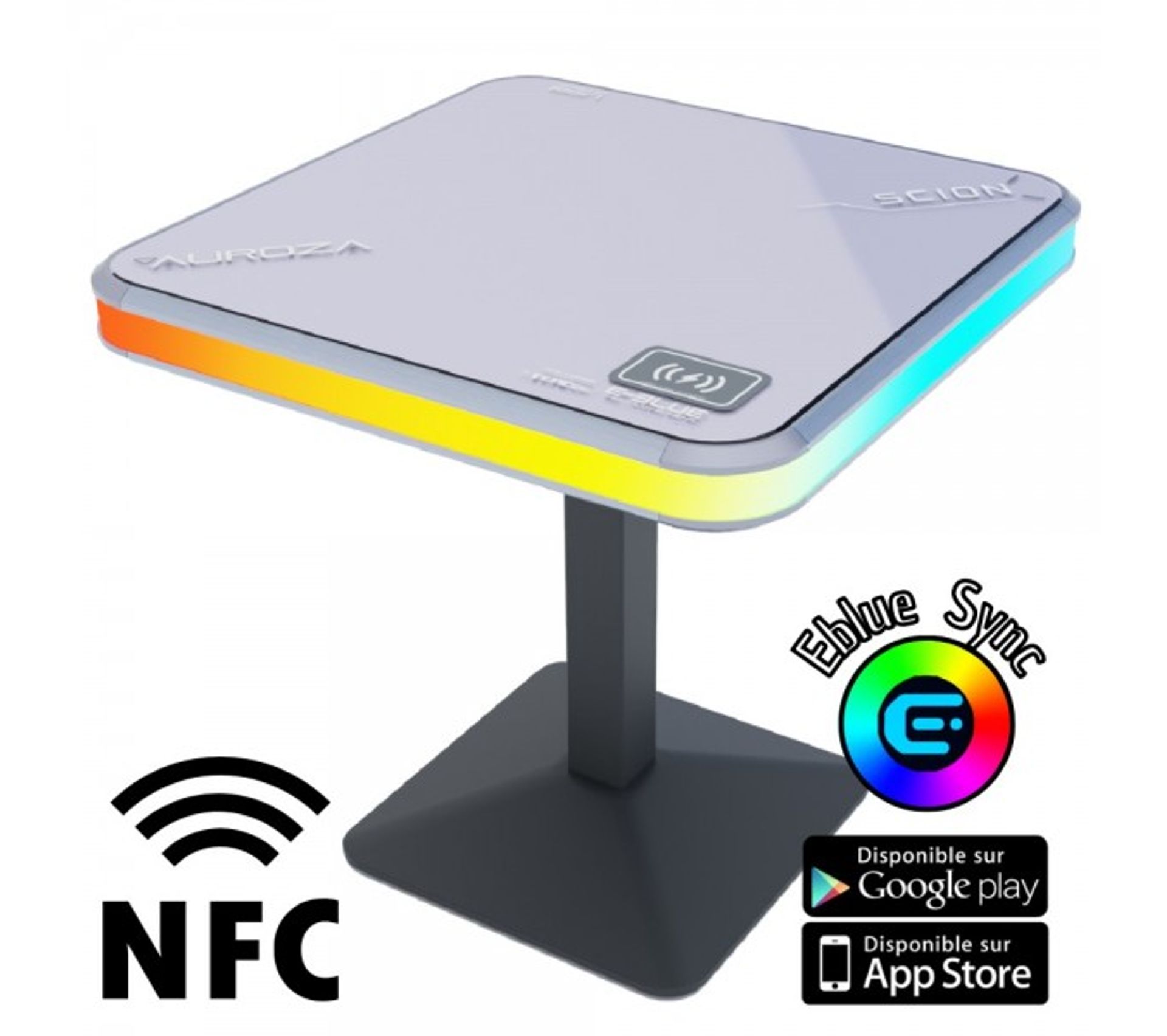 Table Gaming Rgb Connectée Multifonction Avec Nfc Et 2 Ports Usb E